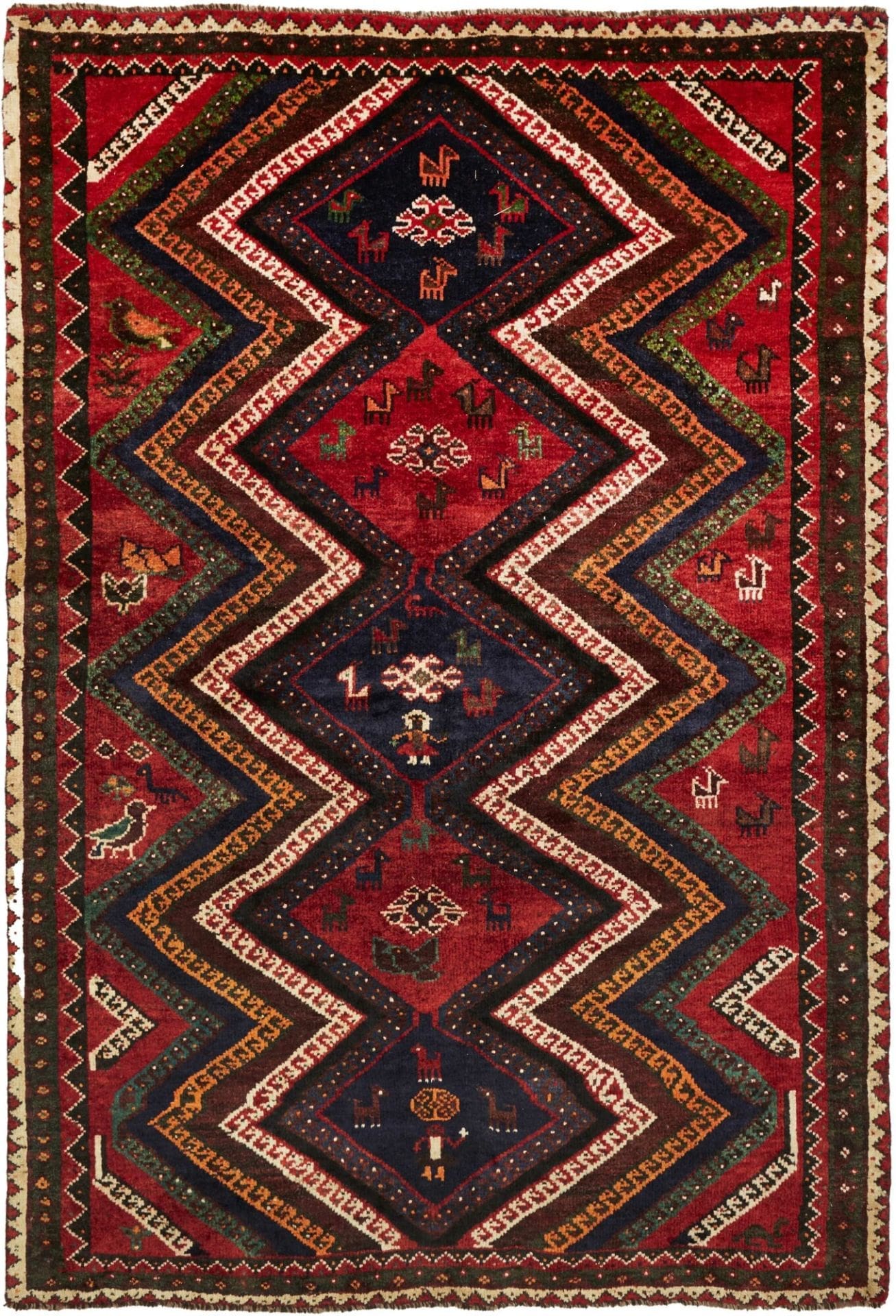 Shiraz Teppich 180 x 263 cm, Handgeknüpft, Wolle, Orientteppich