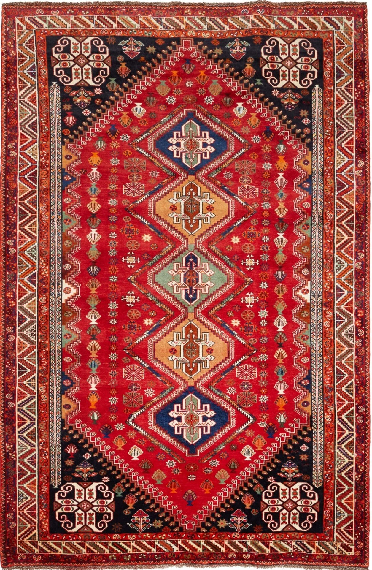 Shiraz Teppich 181 x 270cm, handgeknüpft, aus Schurwolle