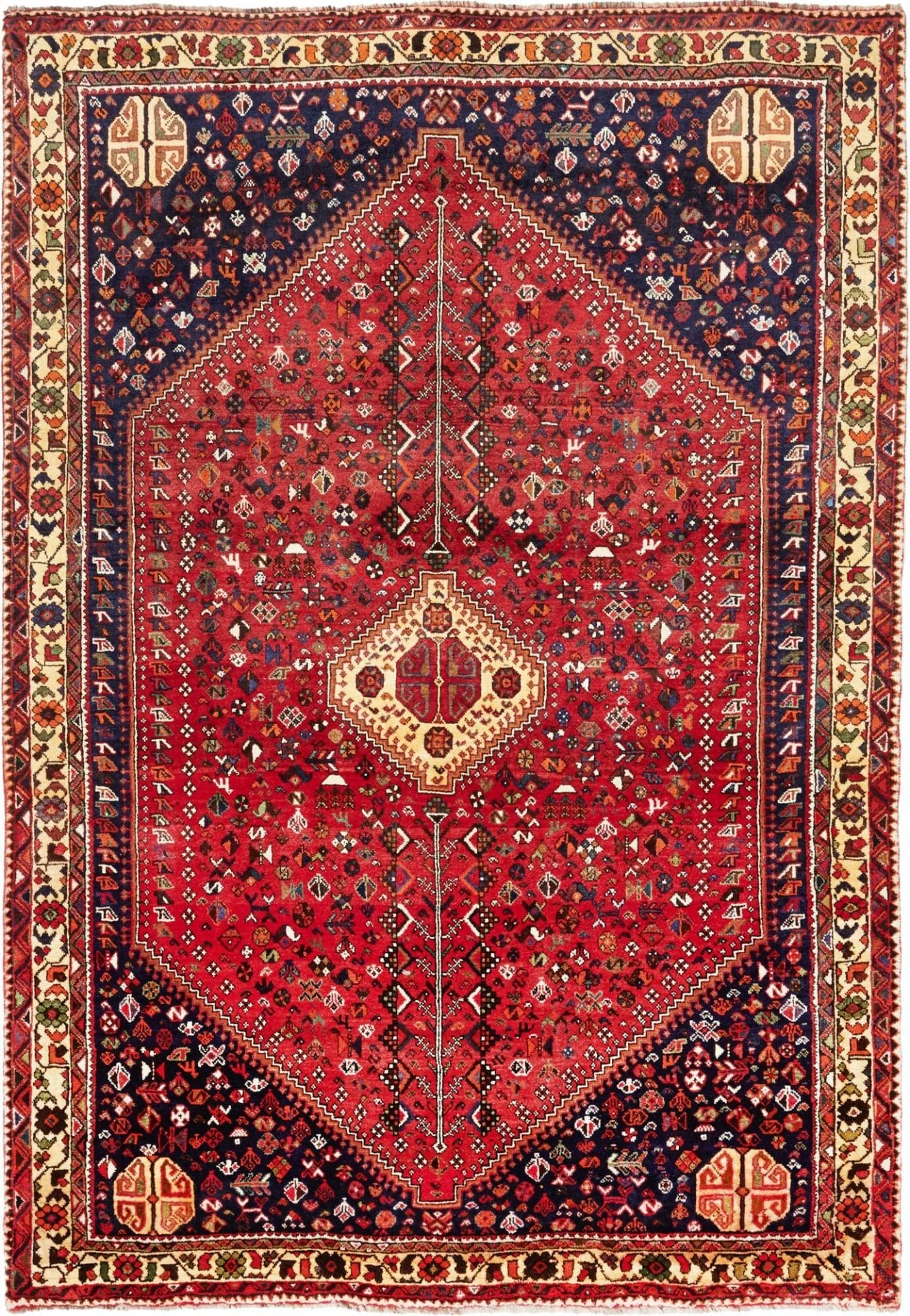 Shiraz Teppich 182 x 257 cm - Wolle, geometrische Muster, handgeknüpft