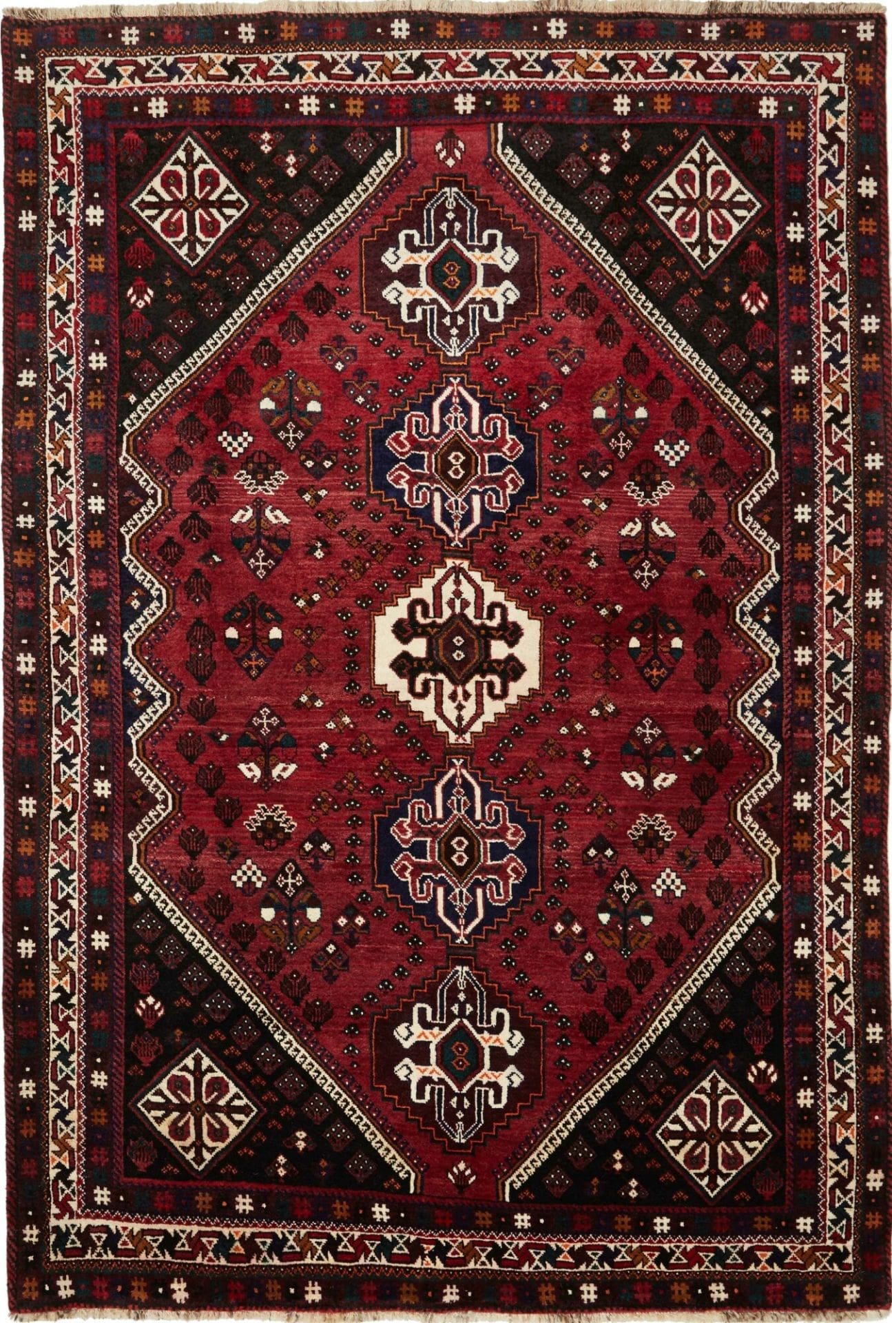 Shiraz Teppich 183 x 268 cm aus Schurwolle, handgeknüpft, Perserteppich