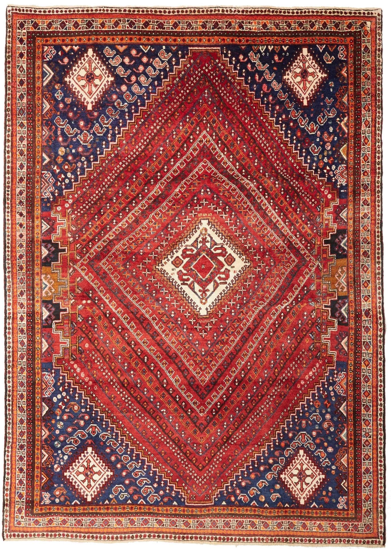 Shiraz Teppich 213 x 293cm – Handgeknüpft, Wolle auf Wolle, Perserteppich