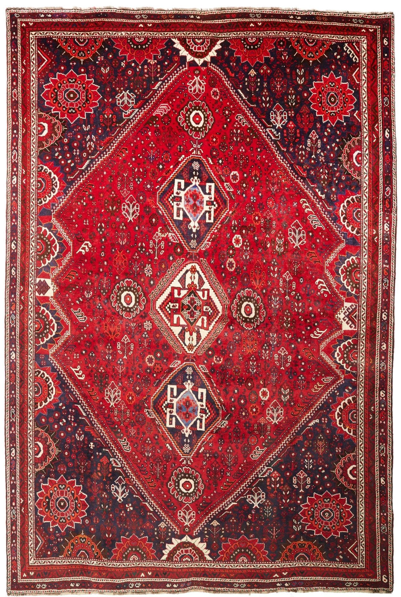 Shiraz Teppich 223 x 333cm, Wolle, geometrische Muster, handgeknüpft