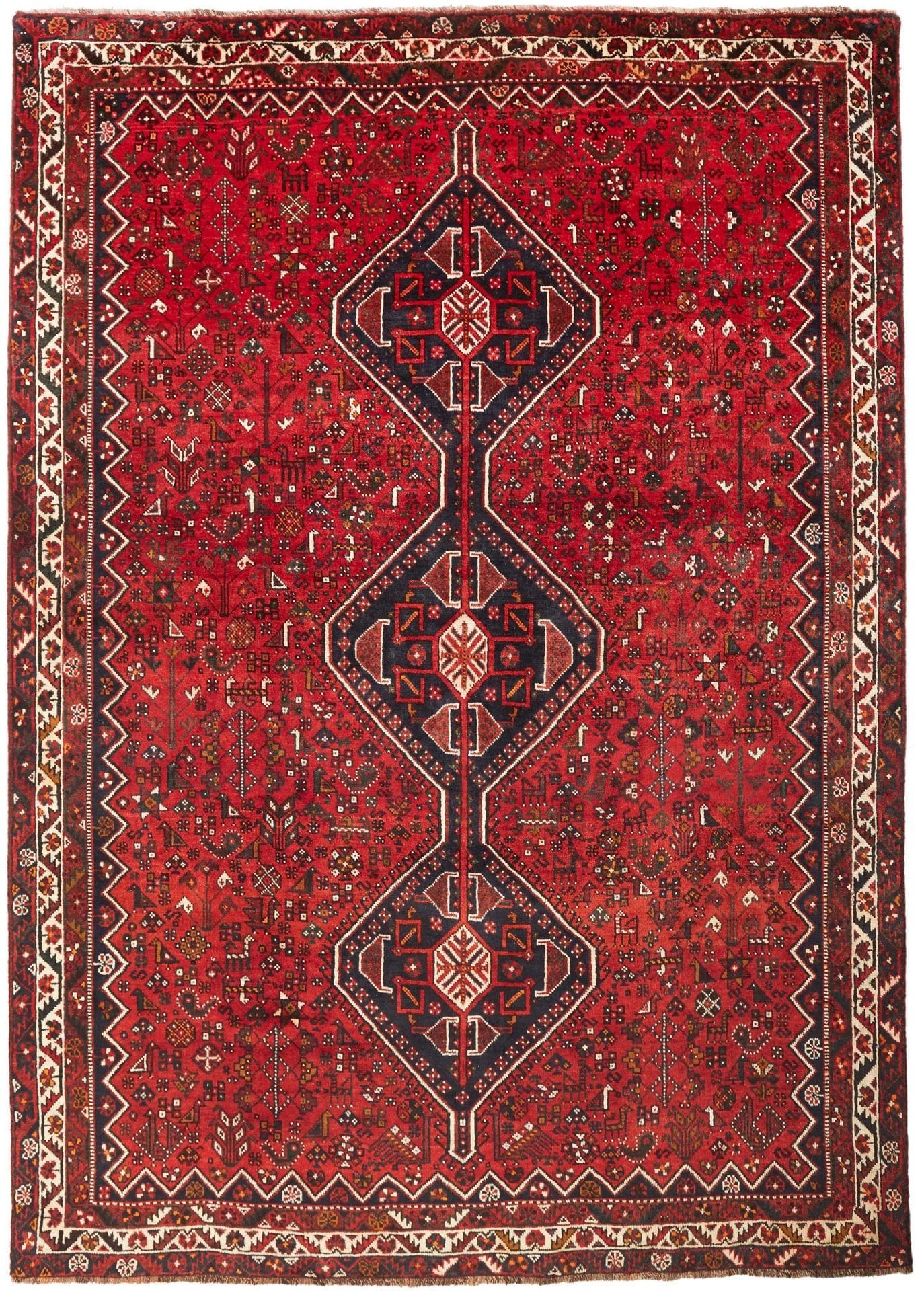 Shiraz Teppich 230 x 320cm, Wolle, geometrische Muster, handgeknüpft