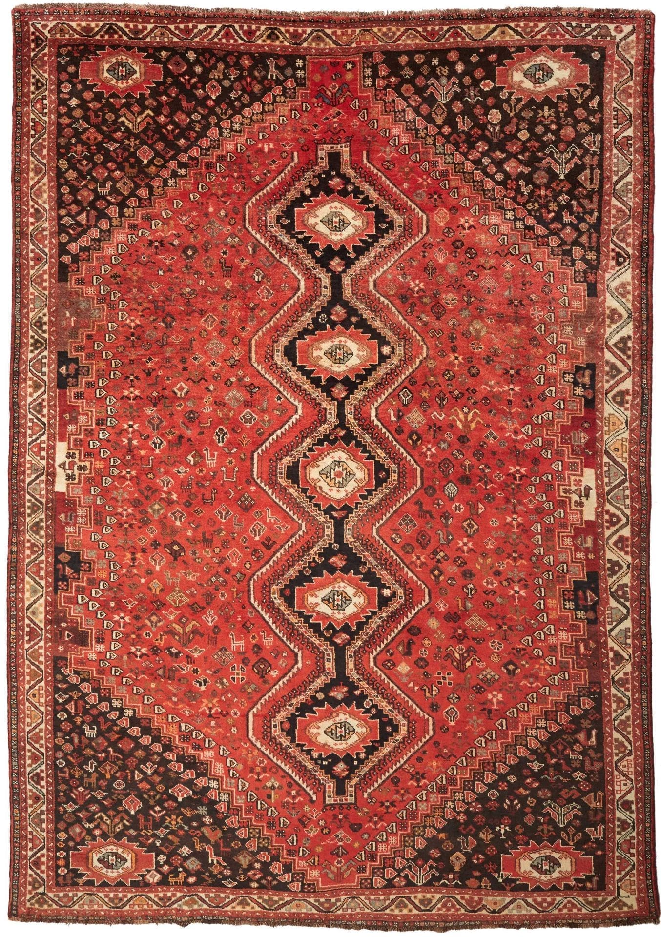 Shiraz Teppich 243 x 340cm - Handgeknüpft aus Wolle, Perserteppich