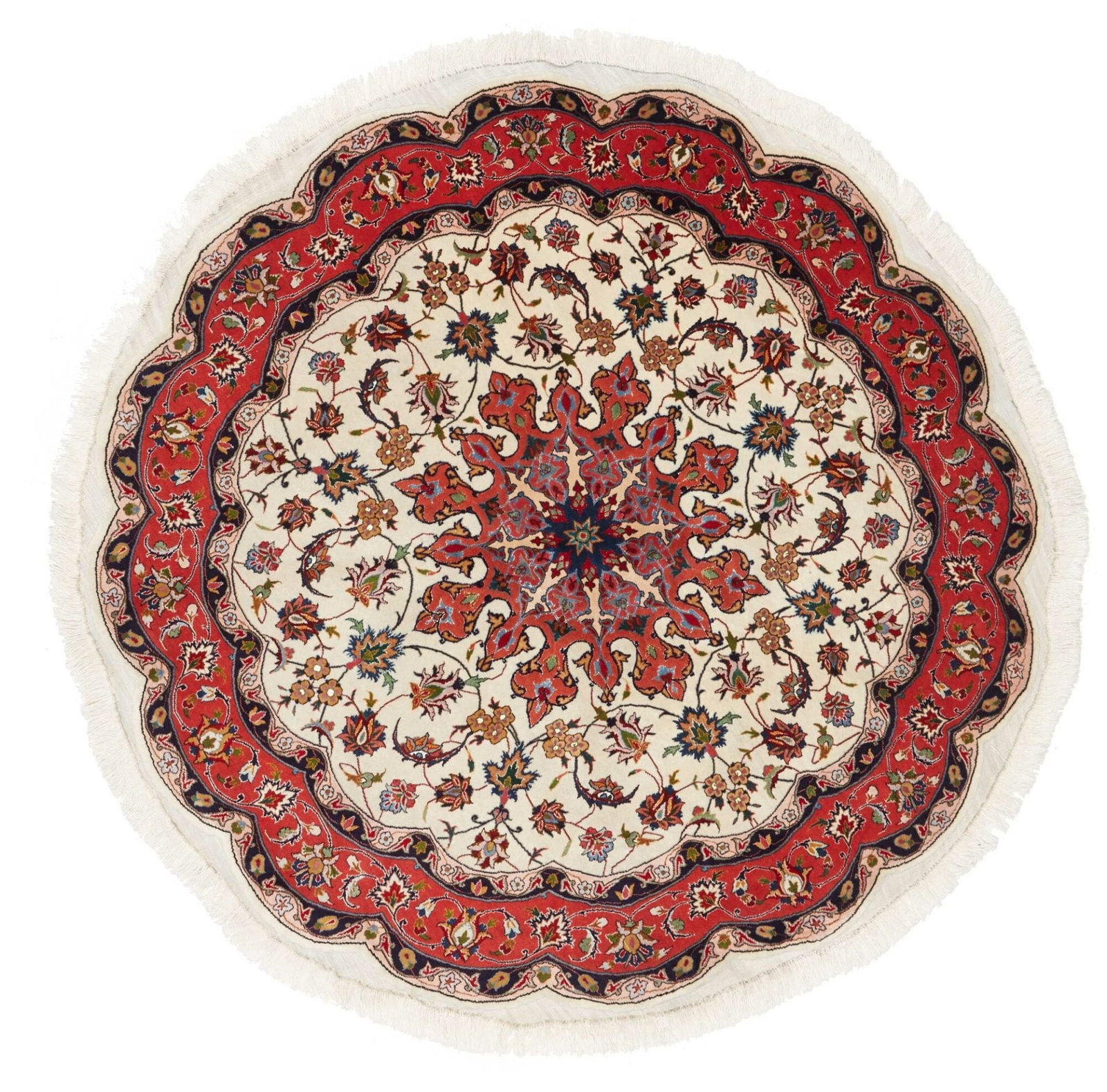 Täbriz Teppich 153 x 150cm, handgeknüpft, Schurwolle, Mahi-Muster