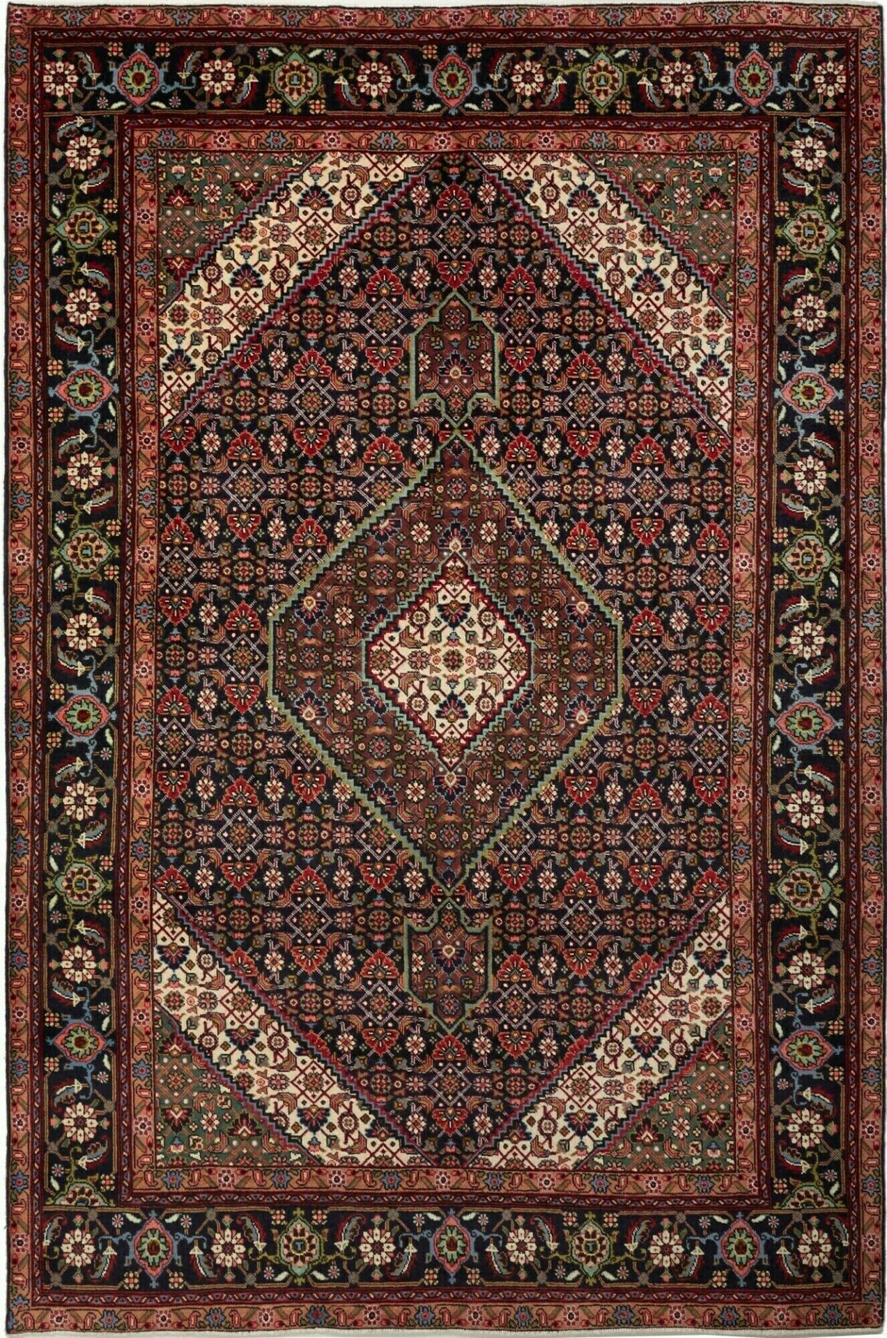 Täbriz Teppich 203 x 303 cm, handgeknüpft, Schurwolle, Mahi-Muster