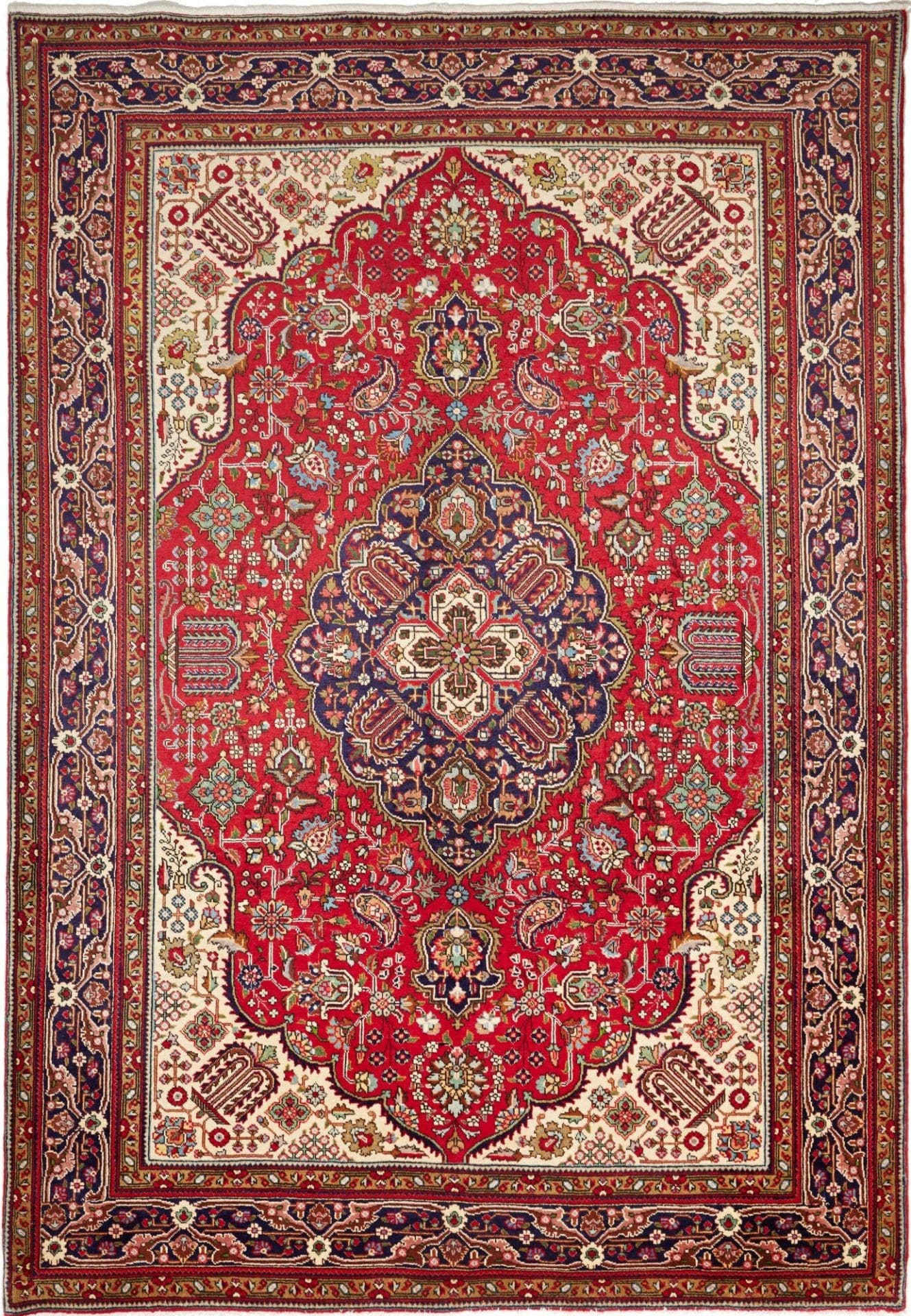 Täbriz Teppich 209 x 297cm, handgeknüpft, florale Muster, Perserteppich