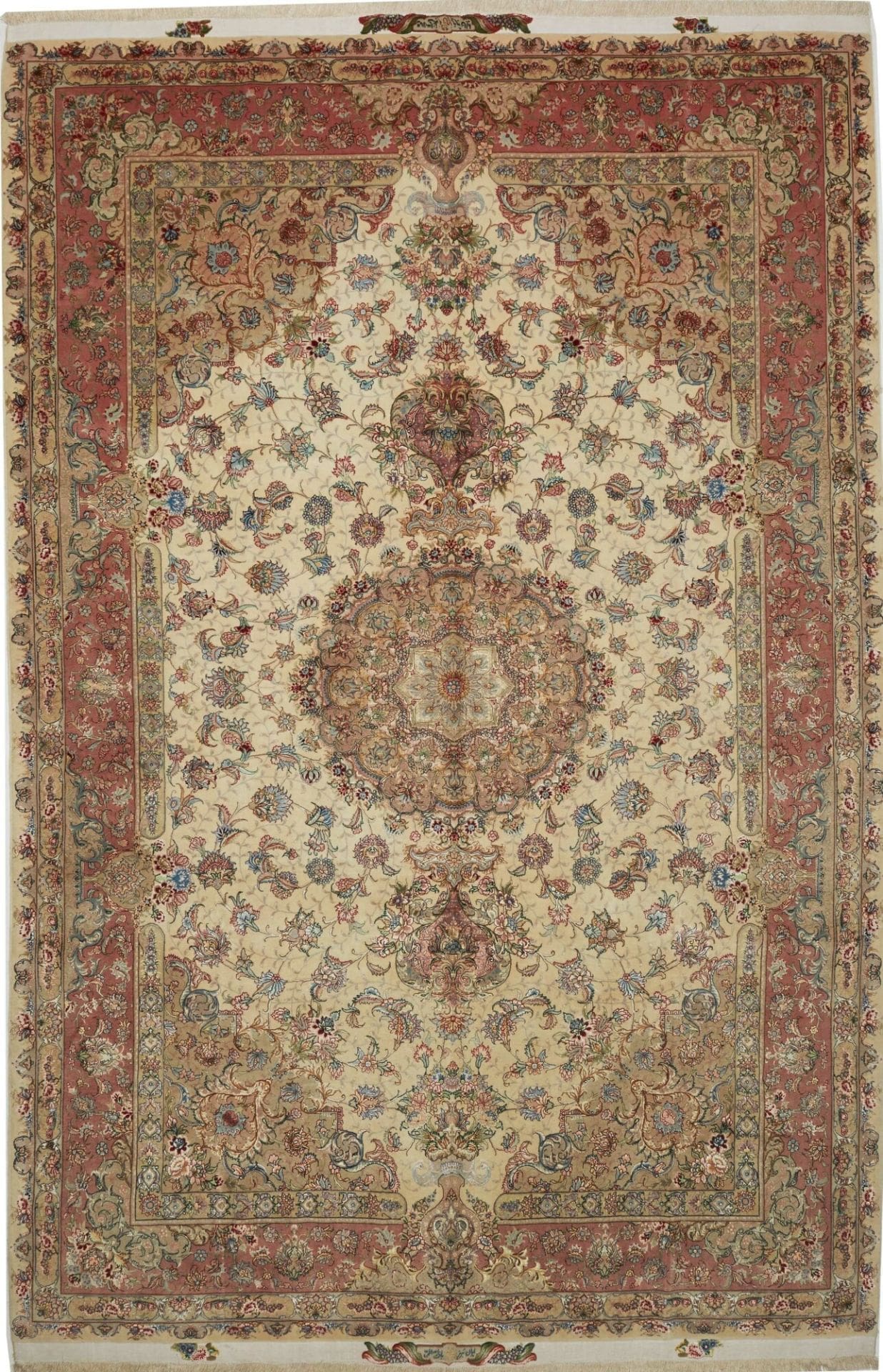 Täbriz Teppich 210 x 322 cm, Mahi-Muster, Schurwolle, handgeknüpft