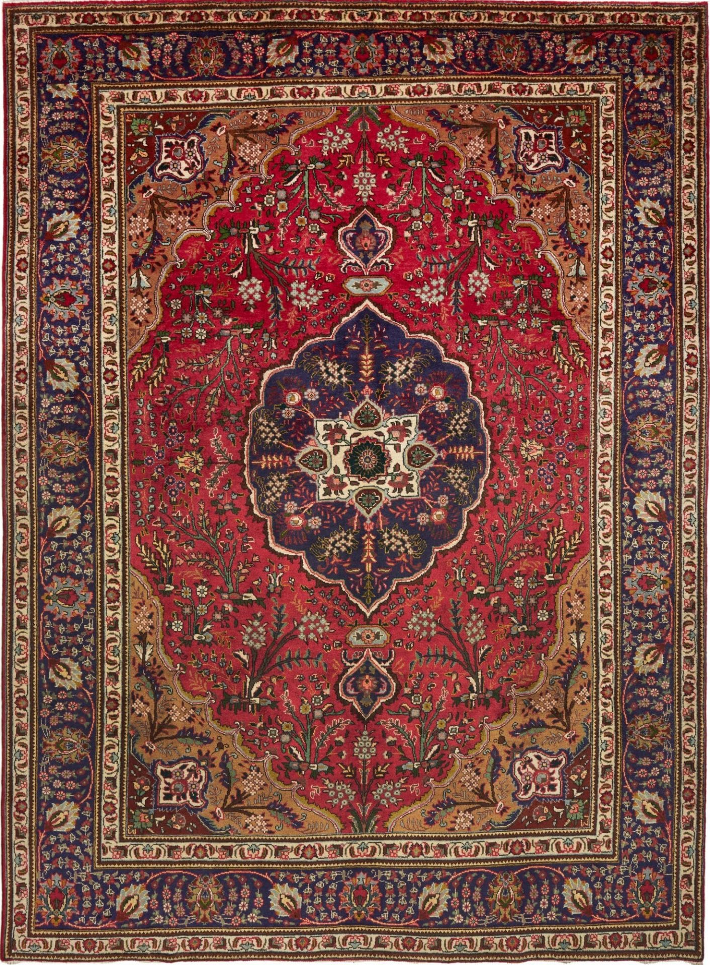 Täbriz Teppich 253 x 342cm, handgeknüpft, Schurwolle, Perserteppich