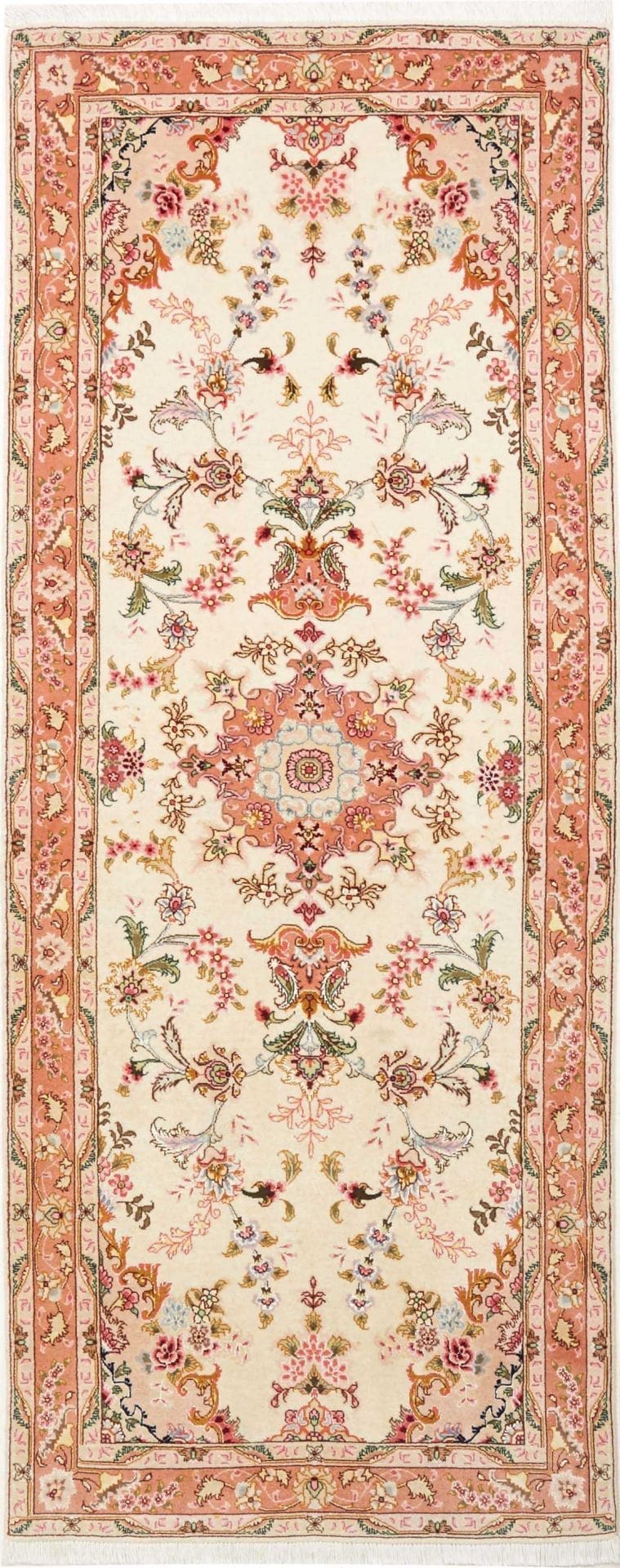 Täbriz Teppich 50 Raj 80 x 207cm, Schurwolle, handgeknüpft, Perserteppich