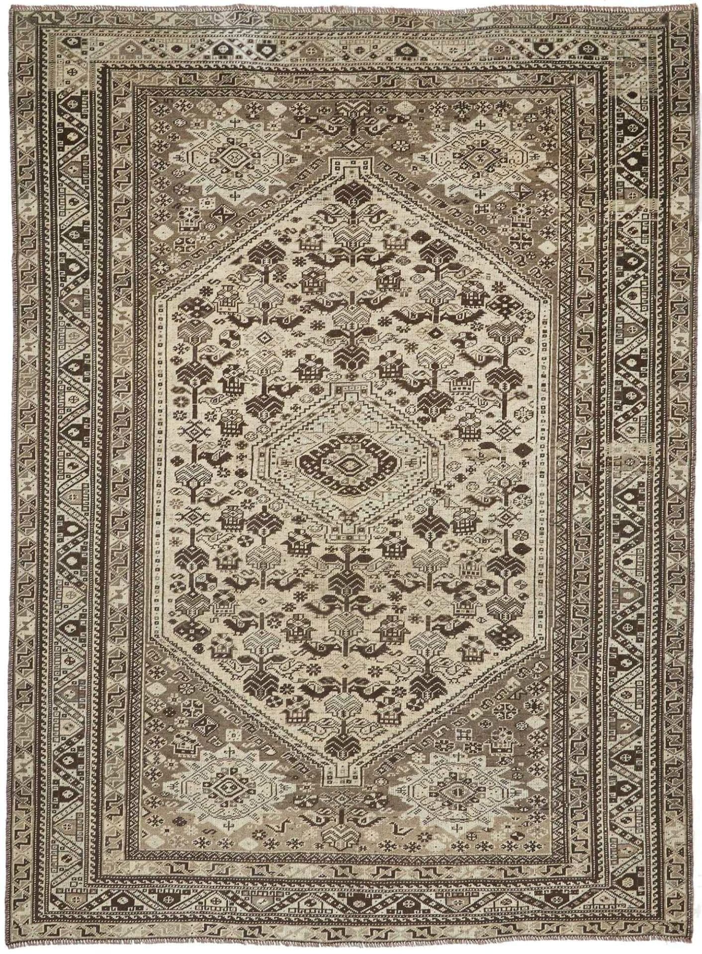 Vintage Perserteppich 207 x 286cm aus Schurwolle, handgeknüpft