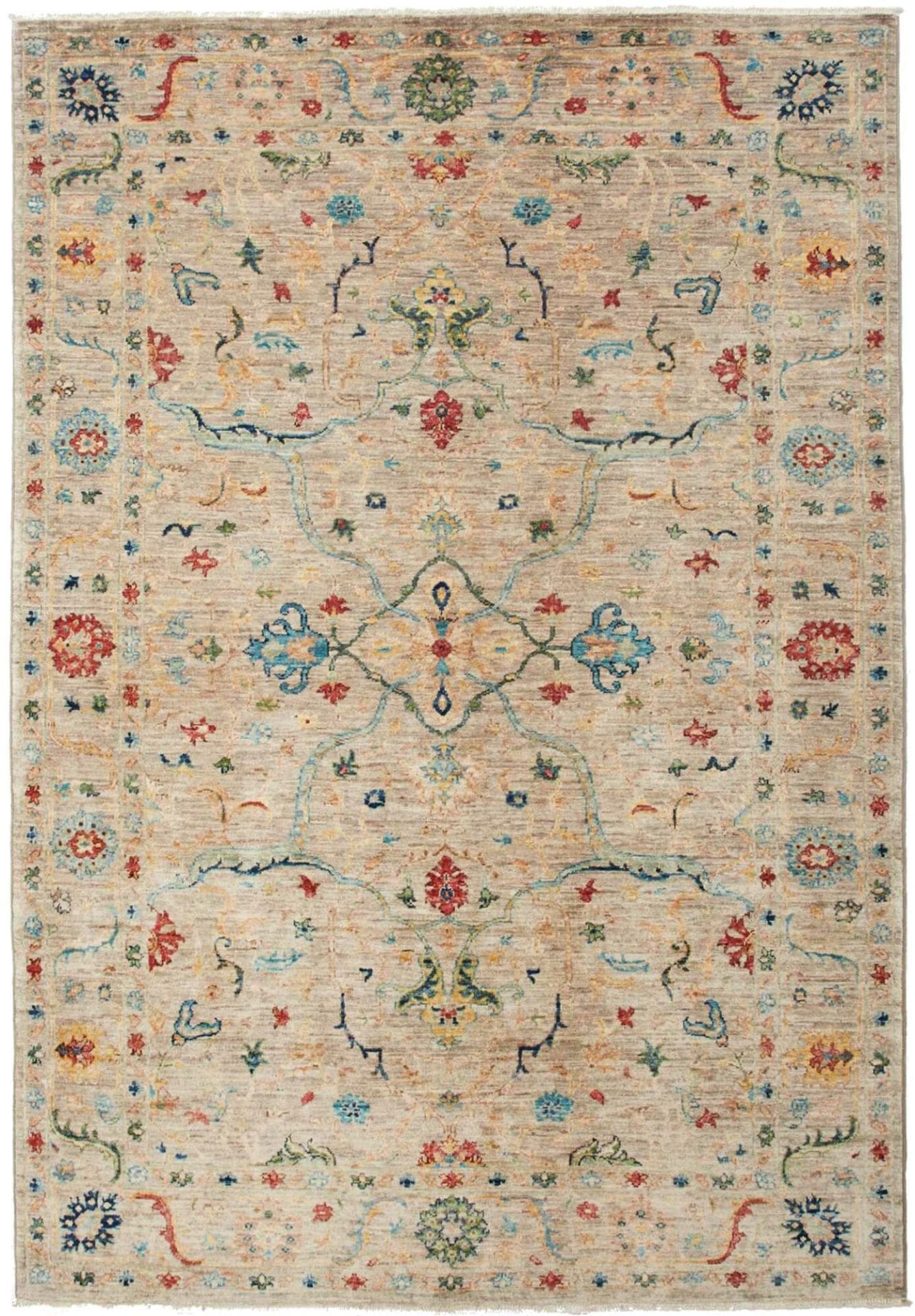 Ziegler Orientteppich 148 x 210 cm - Handgeknüpft aus Schurwolle