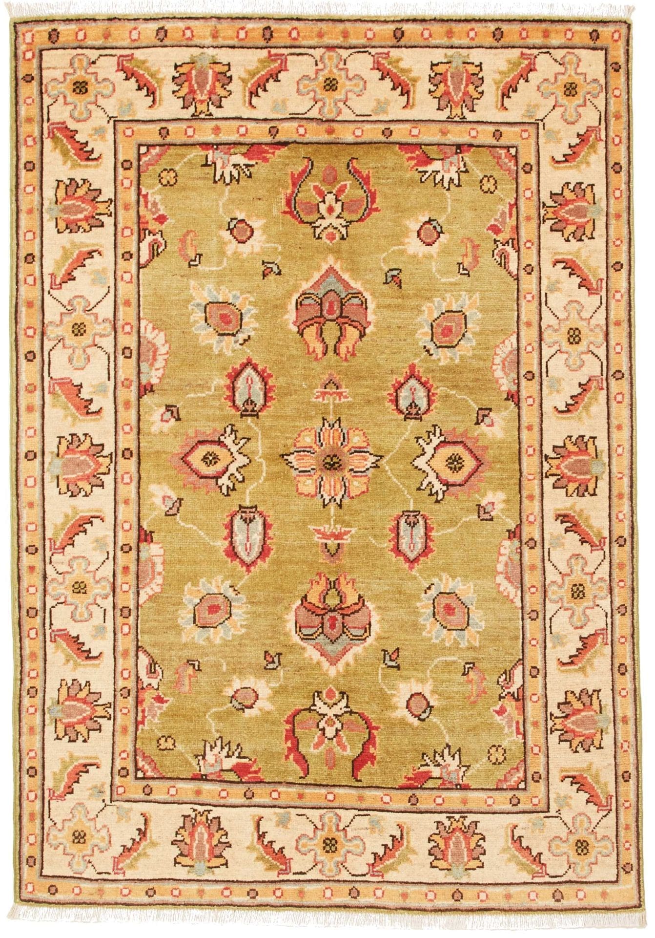 Ziegler Teppich 106 x 147 cm - Schurwolle, handgeknüpft, Orientteppich