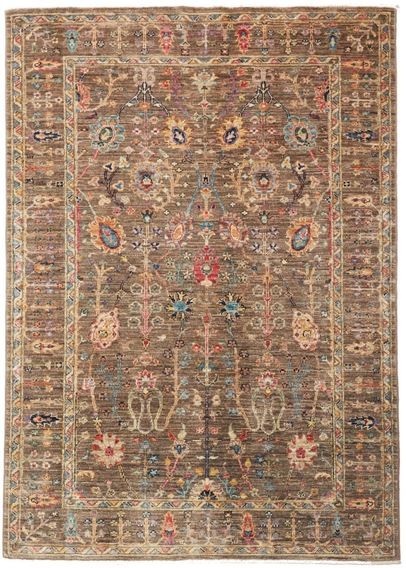 Ziegler Teppich 123 x 166cm - handgeknüpft, Schurwolle, Orientteppich