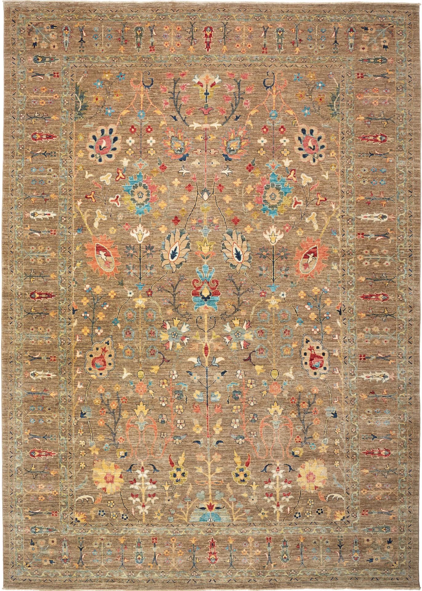 Ziegler Teppich 272 x 376cm aus Schurwolle, handgeknüpft, Orientteppich