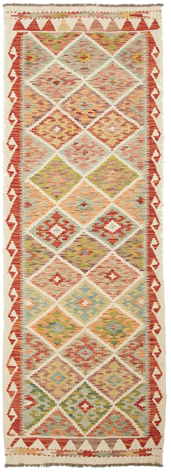 Zierlicher Kelim Teppich 87 x 241cm, handgewebt, rustikaler Stil