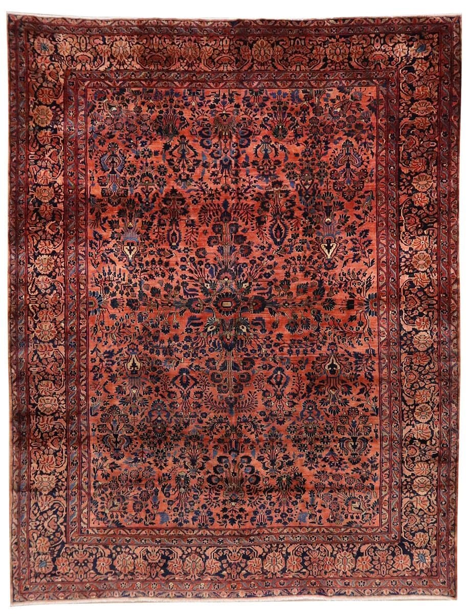 Antiker Perserteppich Sarough Rot 372x285 cm - handgeknüpft