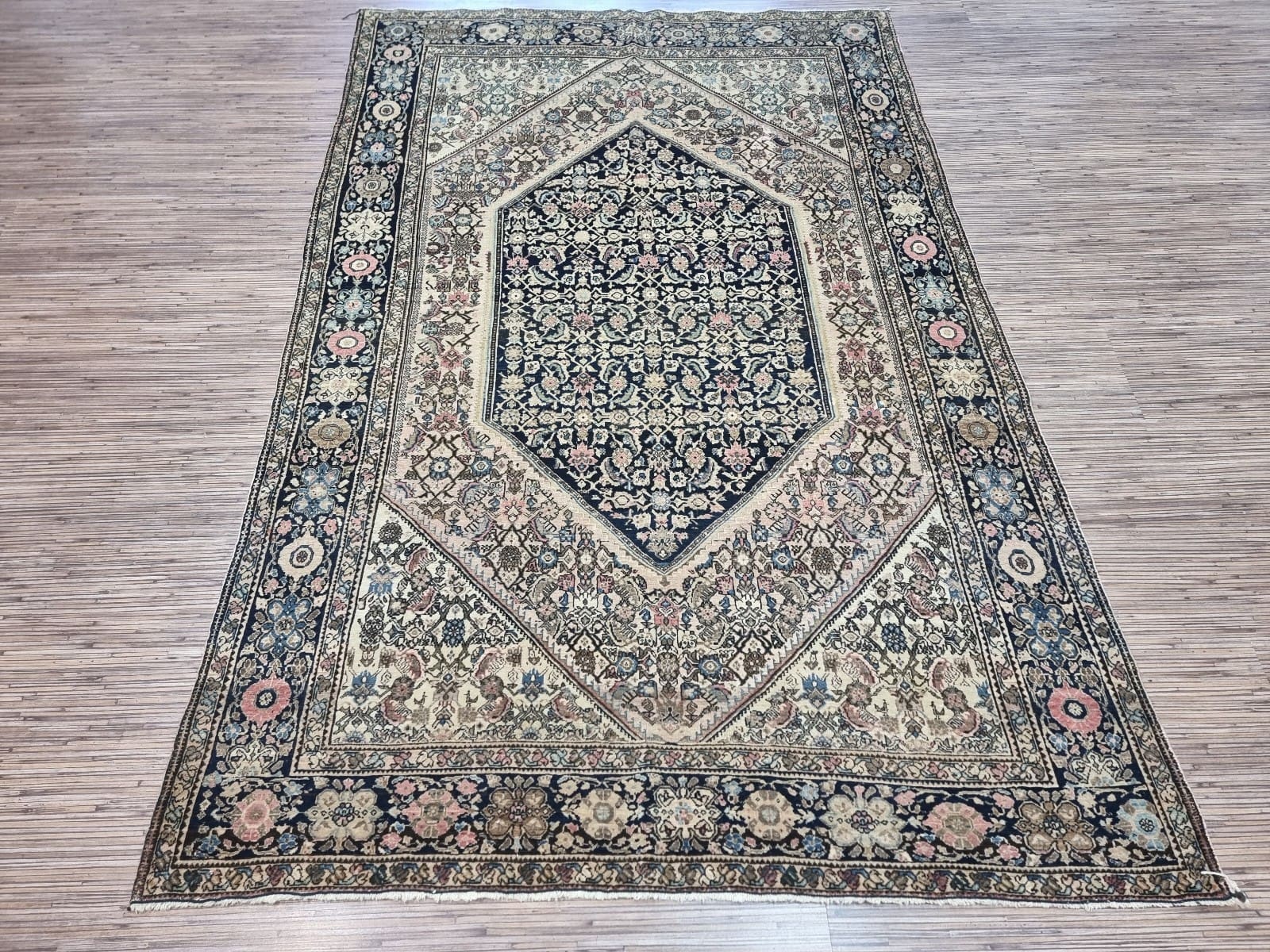 Antiker Persischer Ferahan Teppich 197x125cm, handgeknüpft