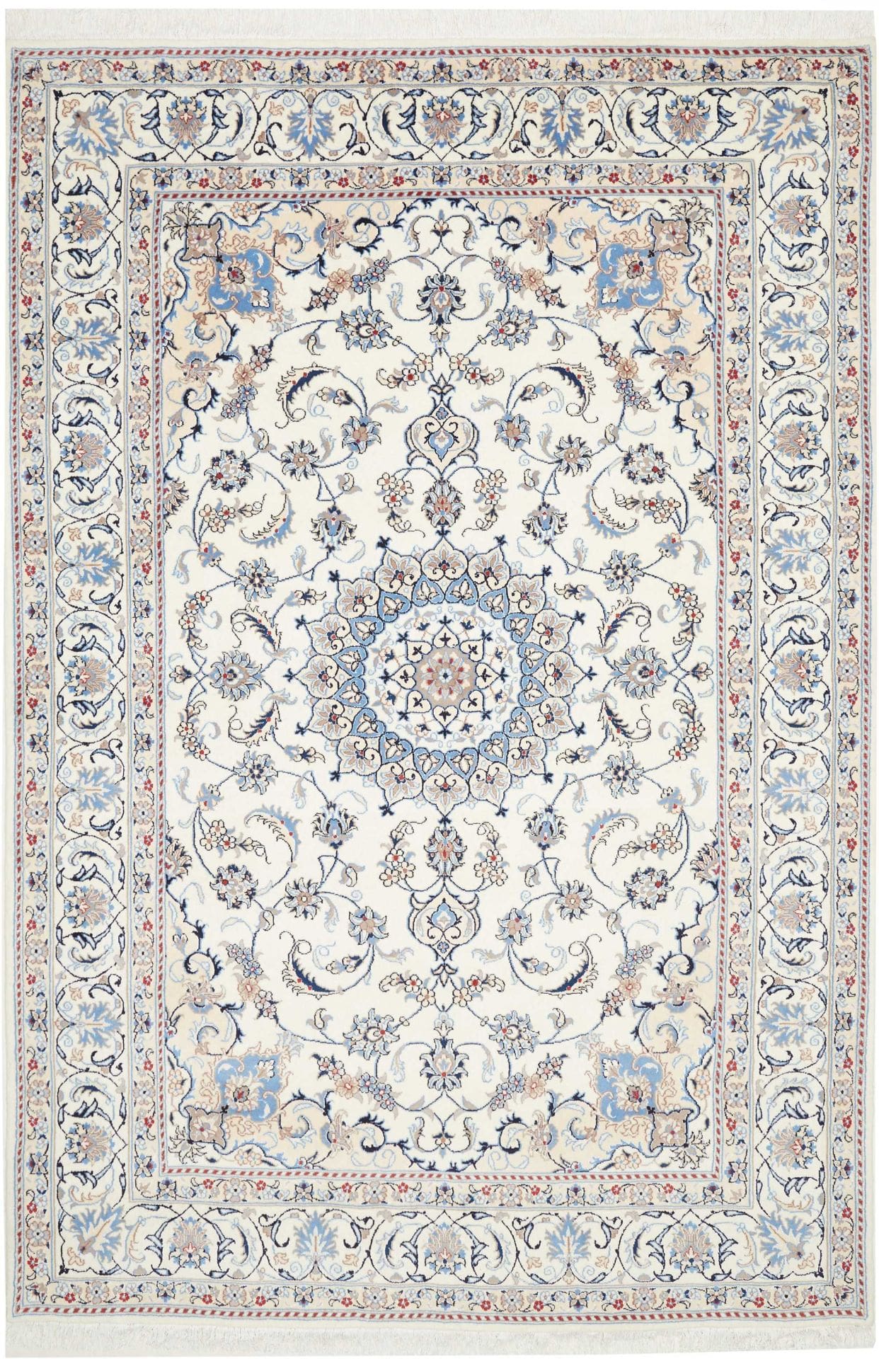 Exklusiver Nain Teppich 203 x 300cm – Florale Muster – handgeknüpft