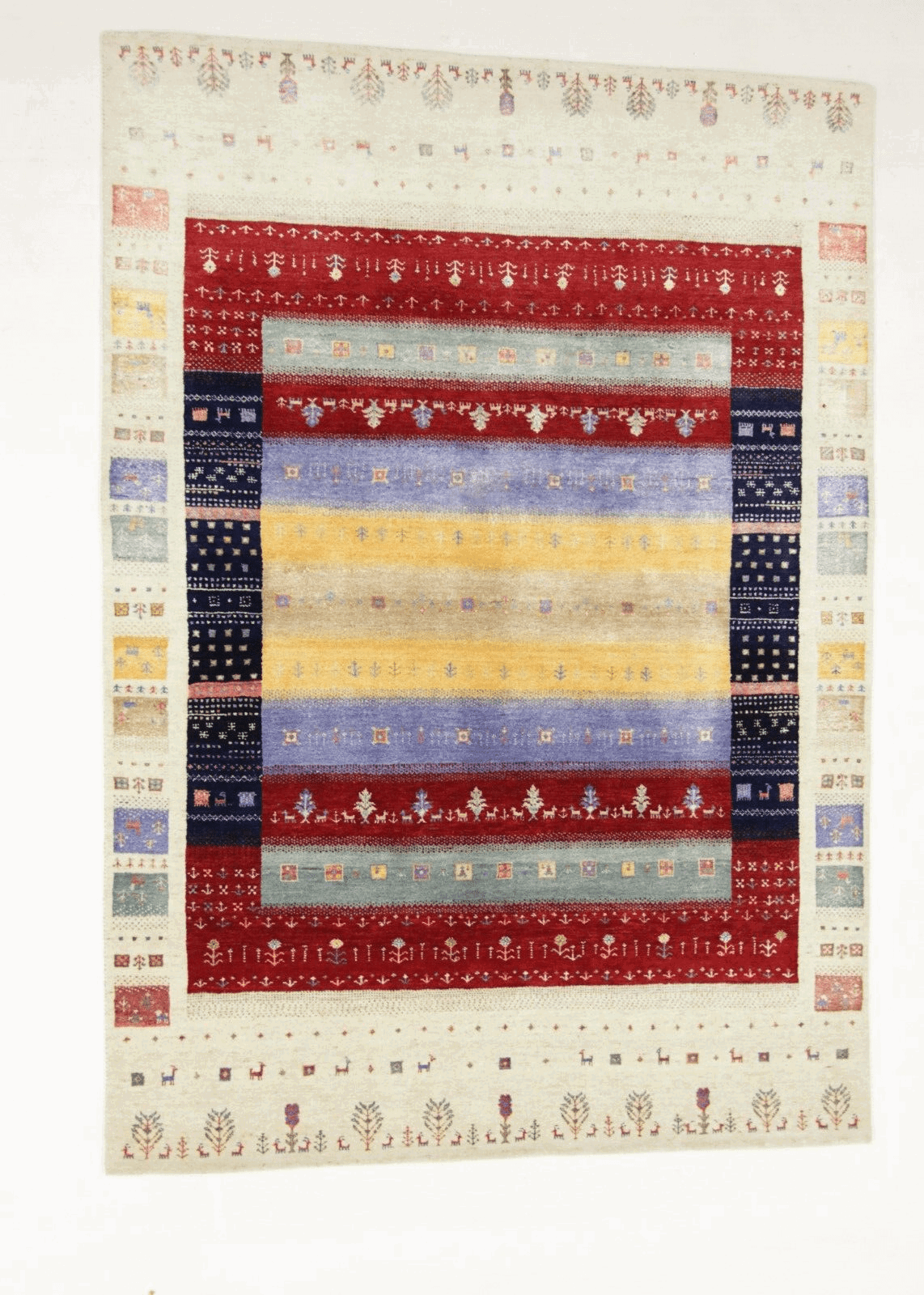 Gabbeh Loribaft Orientteppich 247 x 175 cm, 200.000 Knoten, neu, handgeknüpft