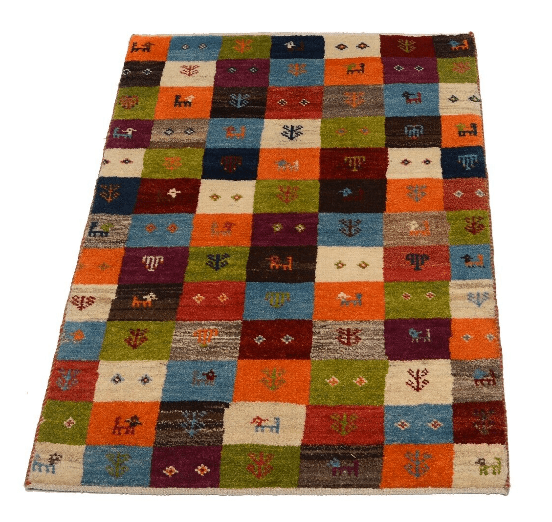 Handgeknüpfter Gabbeh Orientteppich 115x79 cm, 90.000 Knoten