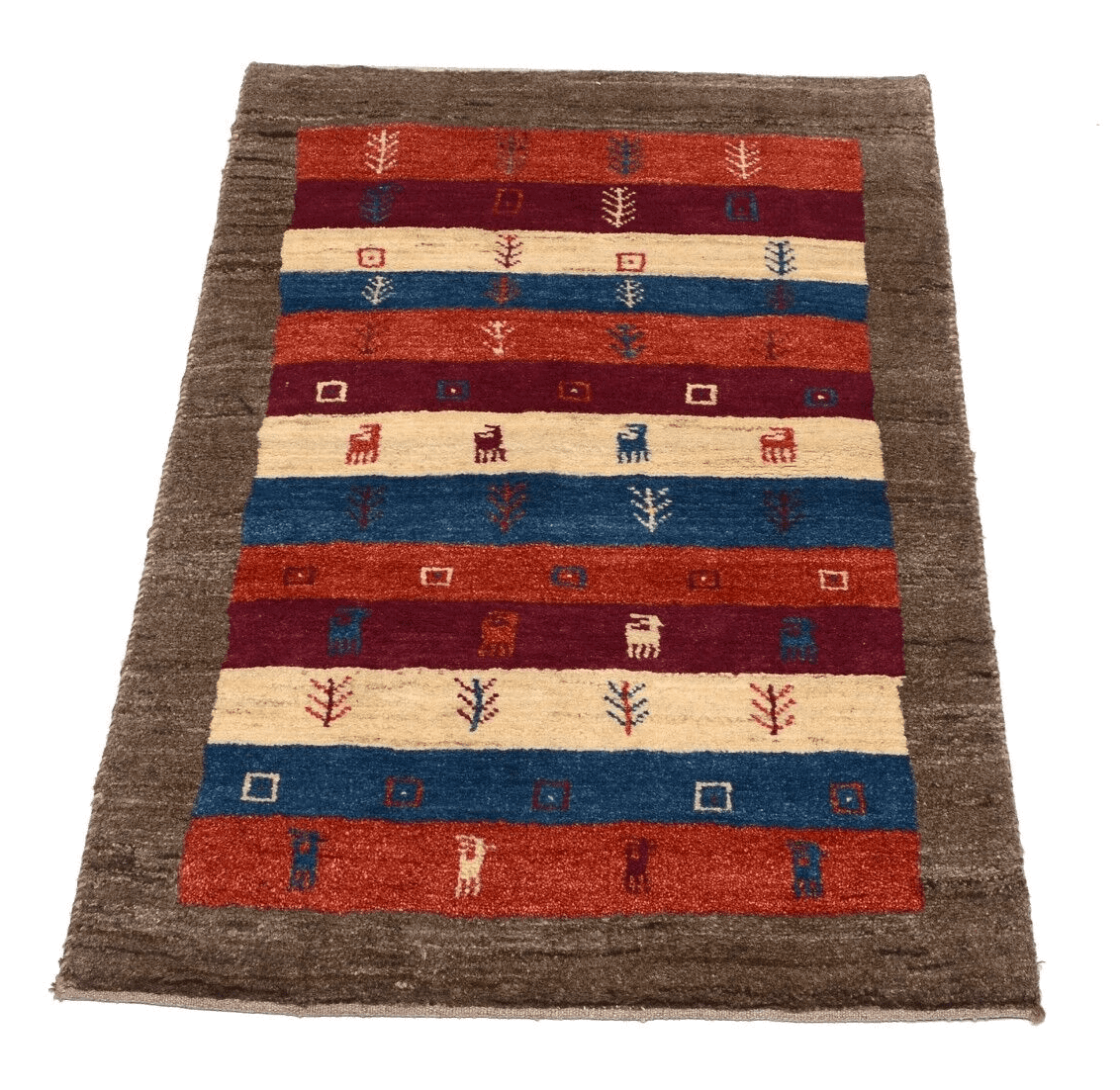 Handgeknüpfter Gabbeh Orientteppich 120x79 cm, 90.000 Knoten, neu