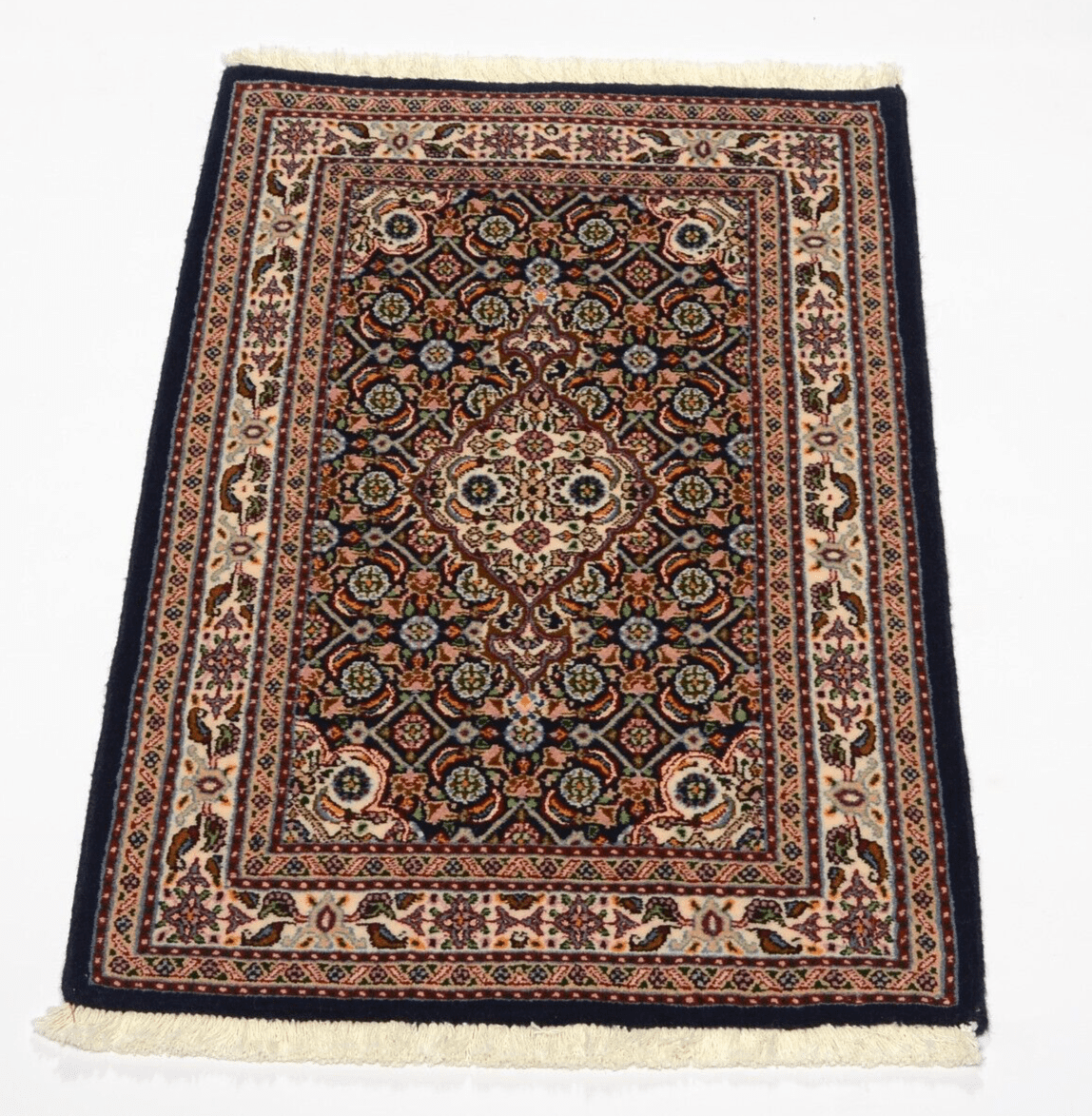 Handgeknüpfter Perserteppich Moud 92 x 61 cm mit 300.000 Knoten