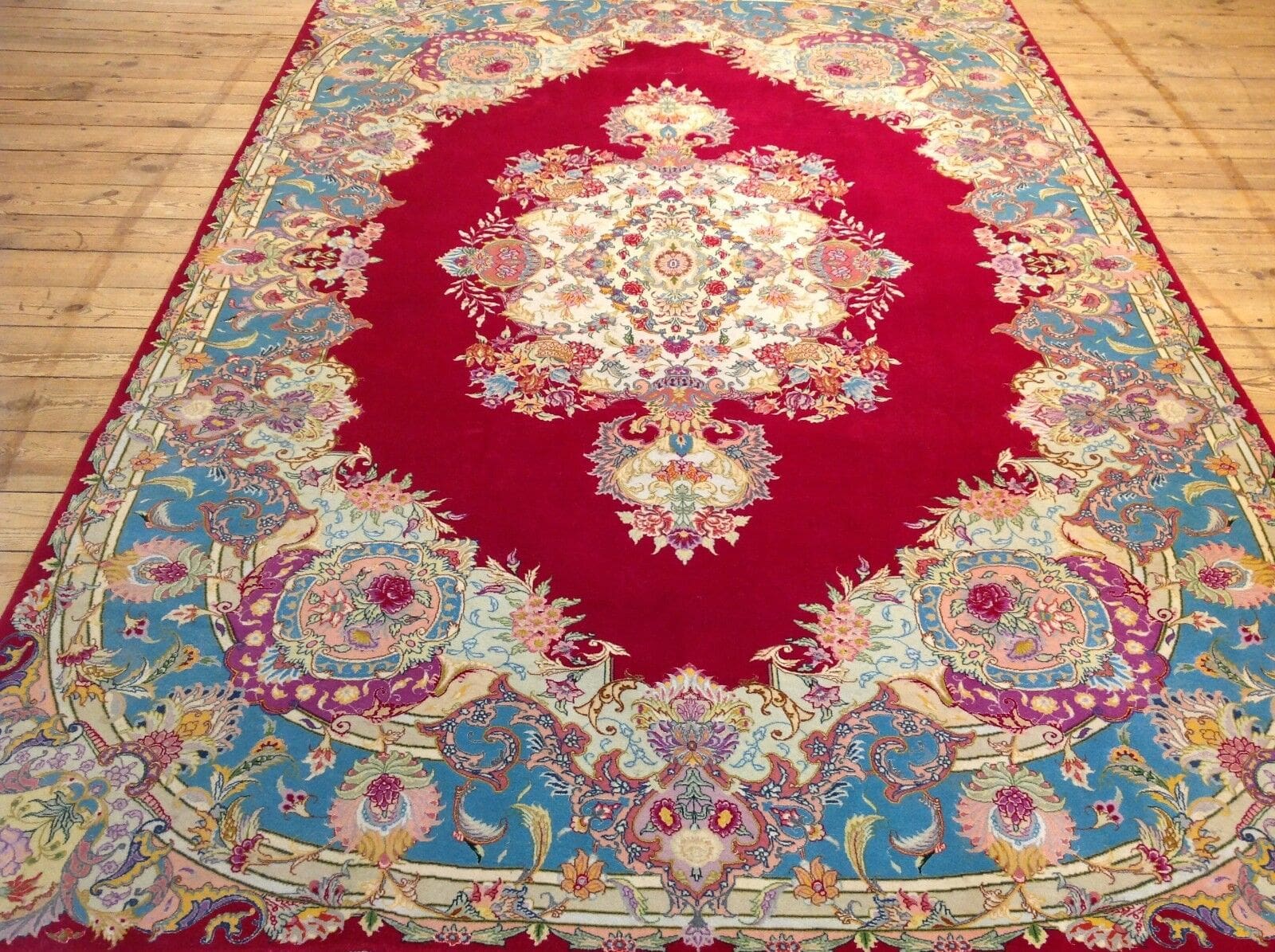 Handgeknüpfter Perserteppich Täbriz 302 x 201 cm, 600.000 Knoten