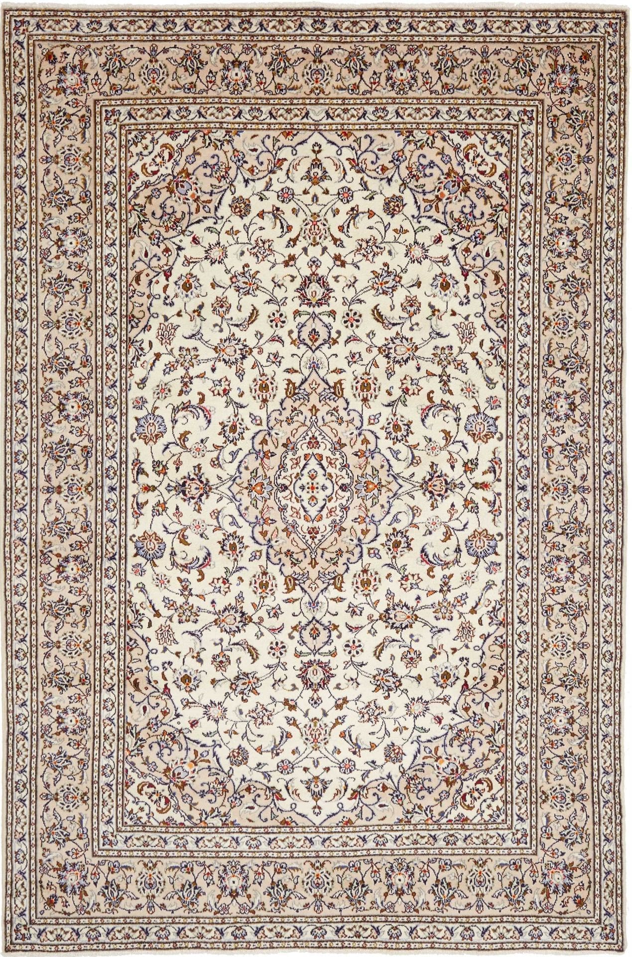 Kashan Teppich 195 x 290 cm - Exotisches Design, Schurwolle, handgeknüpft