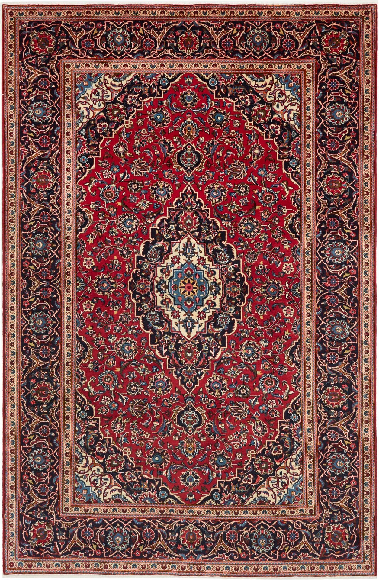 Kashan Teppich 198 x 305 cm – Perserteppich, handgeknüpft, Wolle