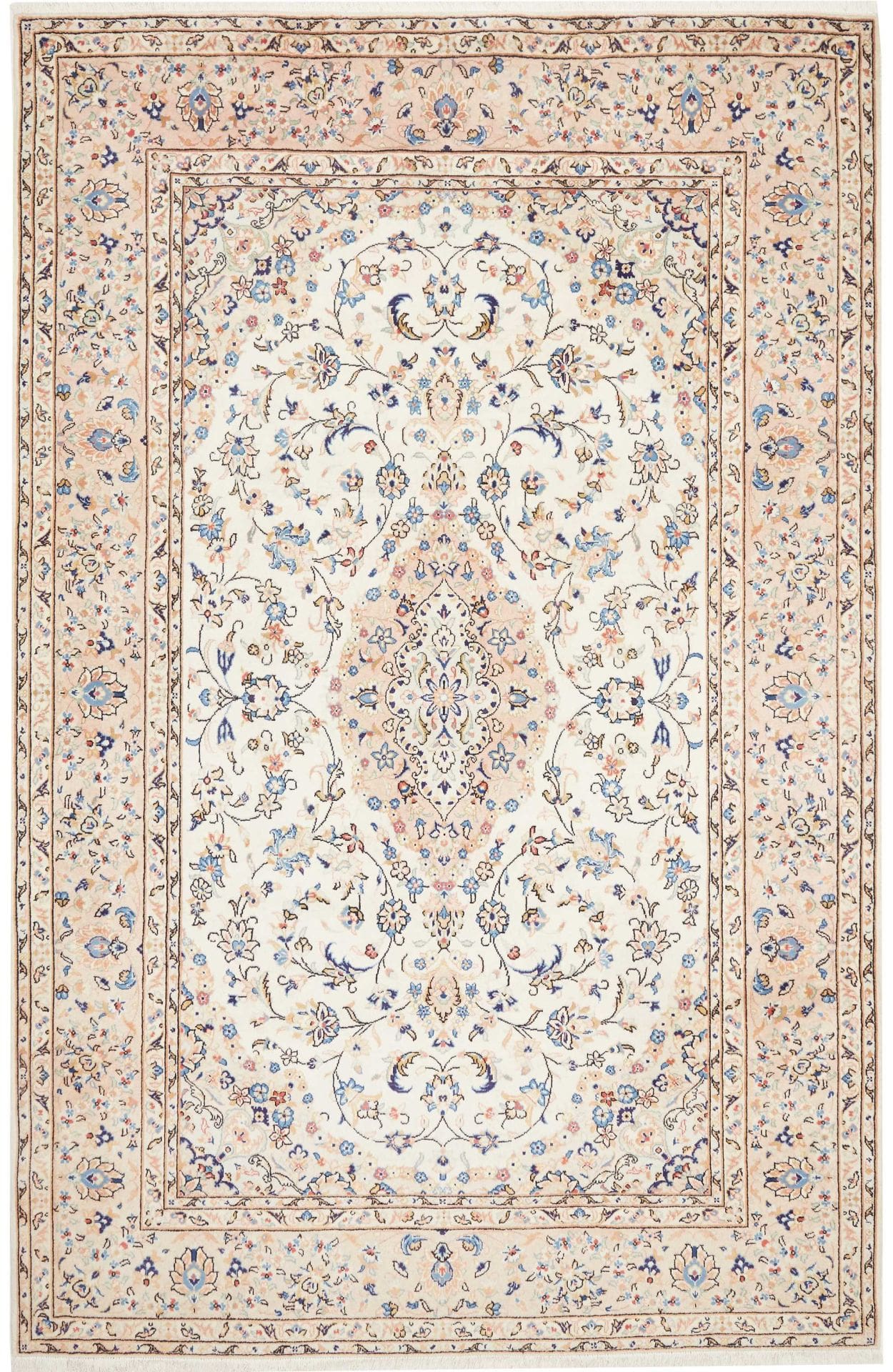 Kashan Teppich 203 x 305 cm, handgeknüpft, aus Schurwolle, Perserteppich