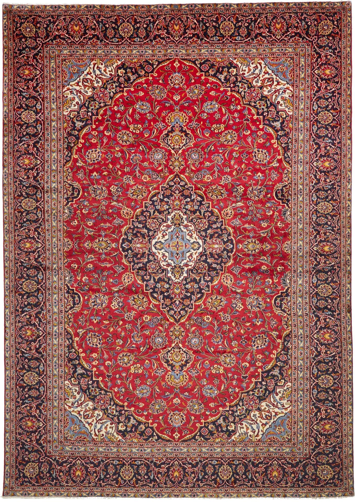 Kashan Teppich 283 x 403 cm, handgeknüpft, Schurwolle, Perserteppich