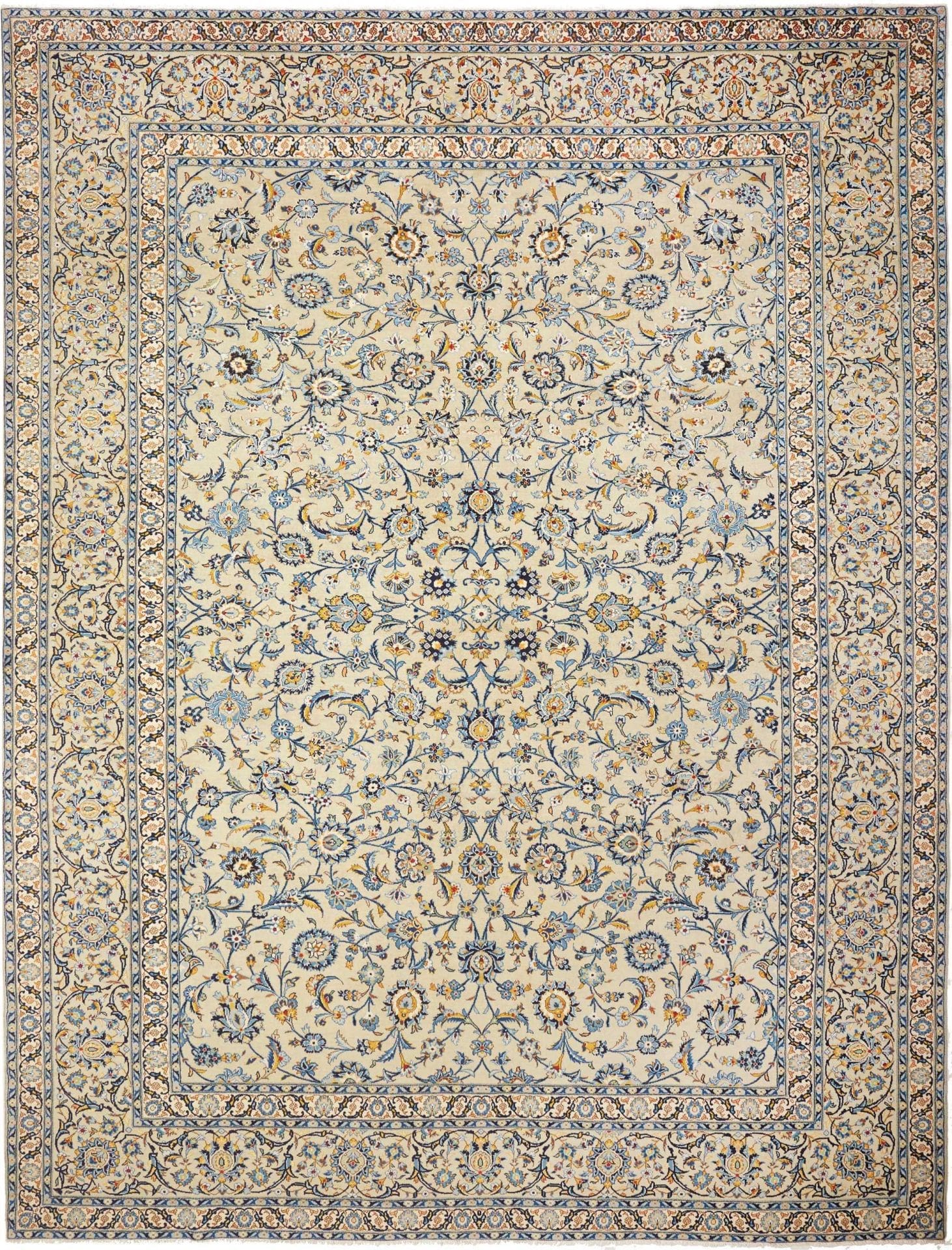 Kashan Teppich 303 x 400cm aus Schurwolle, handgeknüpft, Perserteppich H1