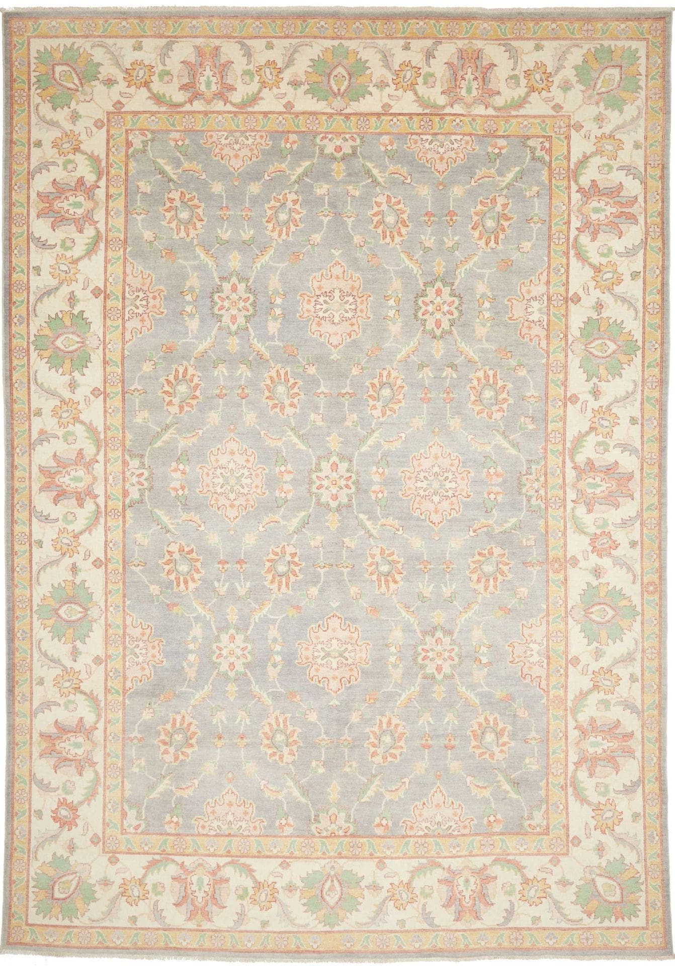 Kazak Teppich 247 x 354cm, geometrische Muster, handgeknüpft