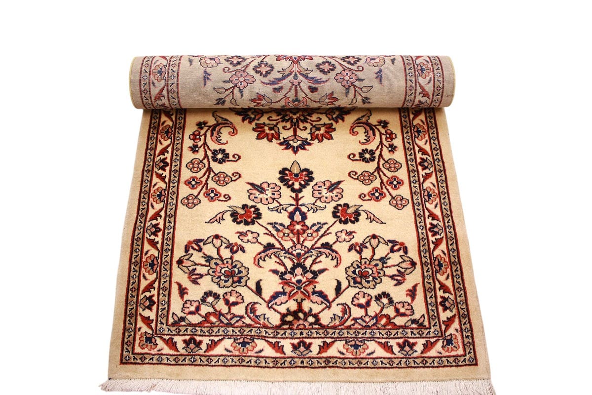 Läufer Sarough Perserteppich 205x92 cm Beige, Wolle, handgeknüpft