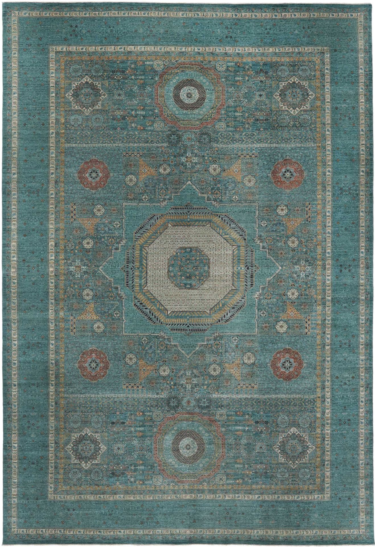 Mamluk Orientteppich 368 x 537cm, handgeknüpft, Schurwolle
