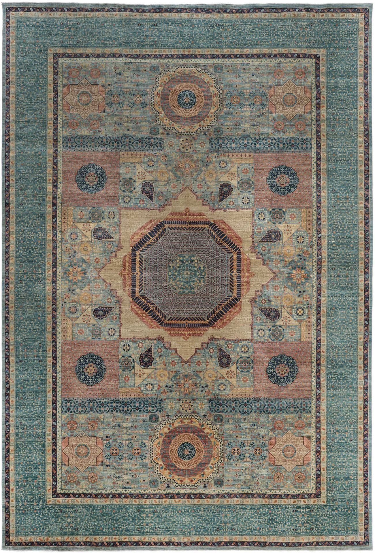 Mamluk Orientteppich 403 x 588cm, Schurwolle, handgeknüpft