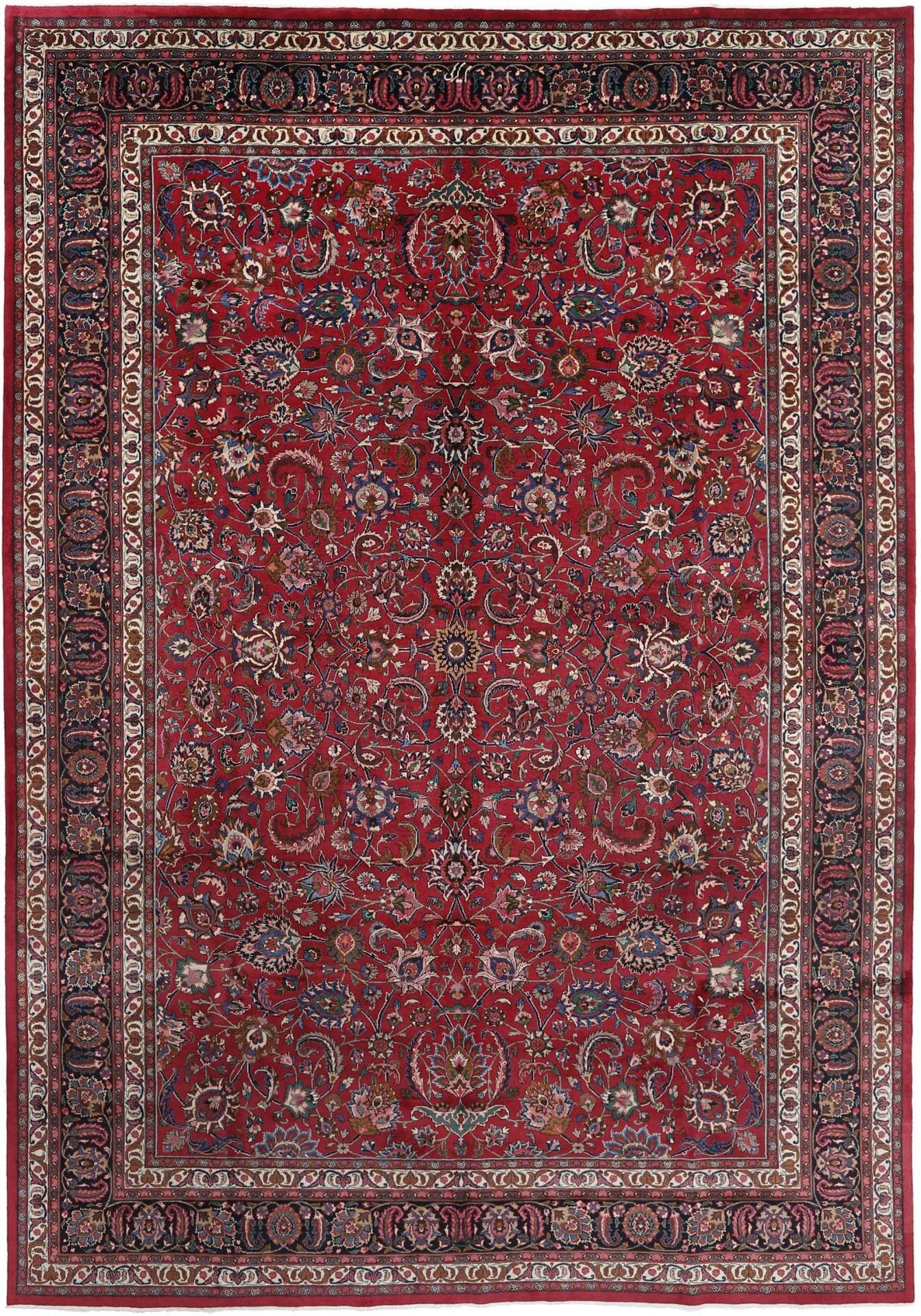 Mashad Teppich 346 x 495 cm - Florale Muster - handgeknüpft