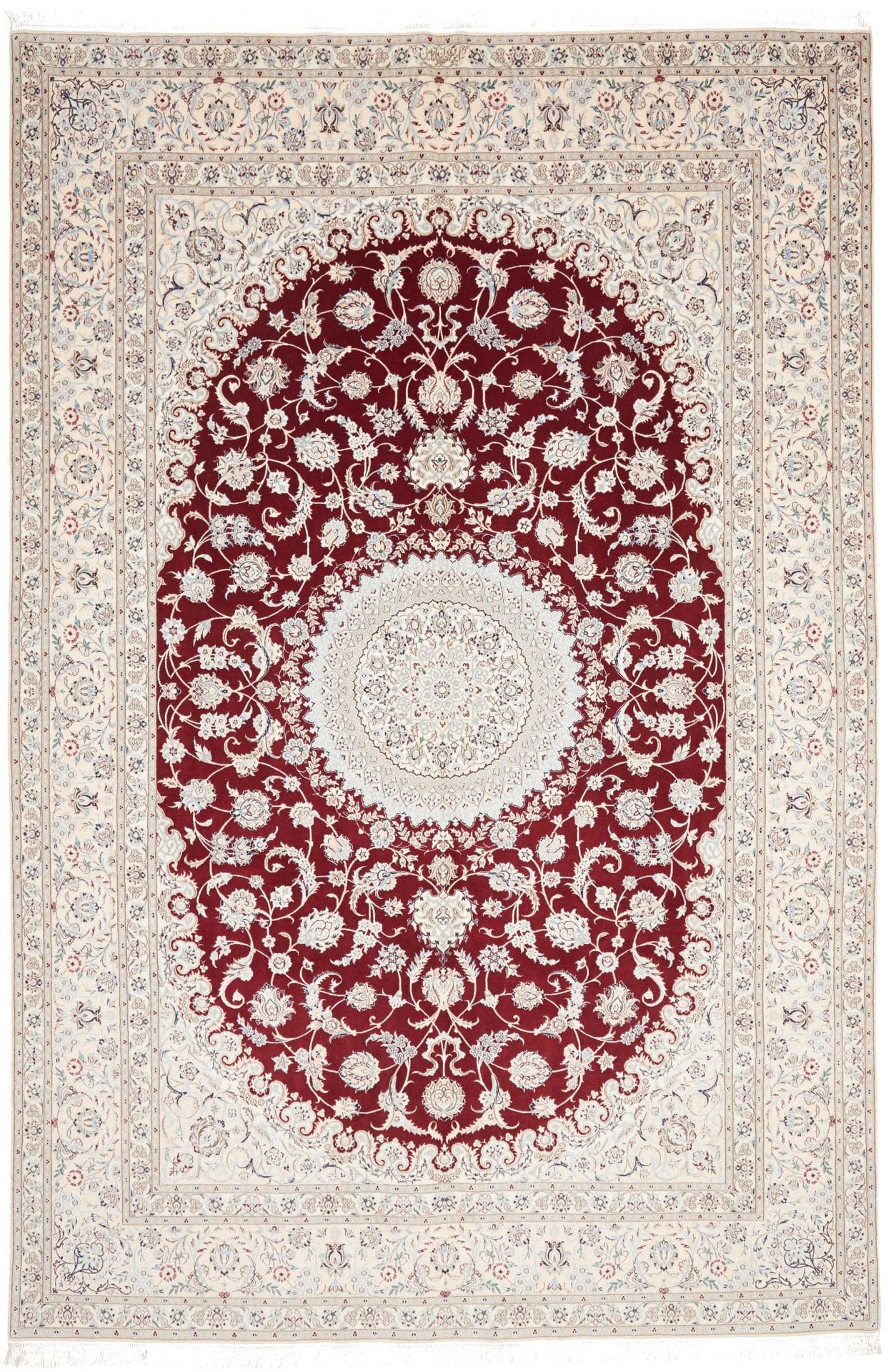 Nain Teppich 213 x 316cm, florale Muster, Schurwolle, handgeknüpft