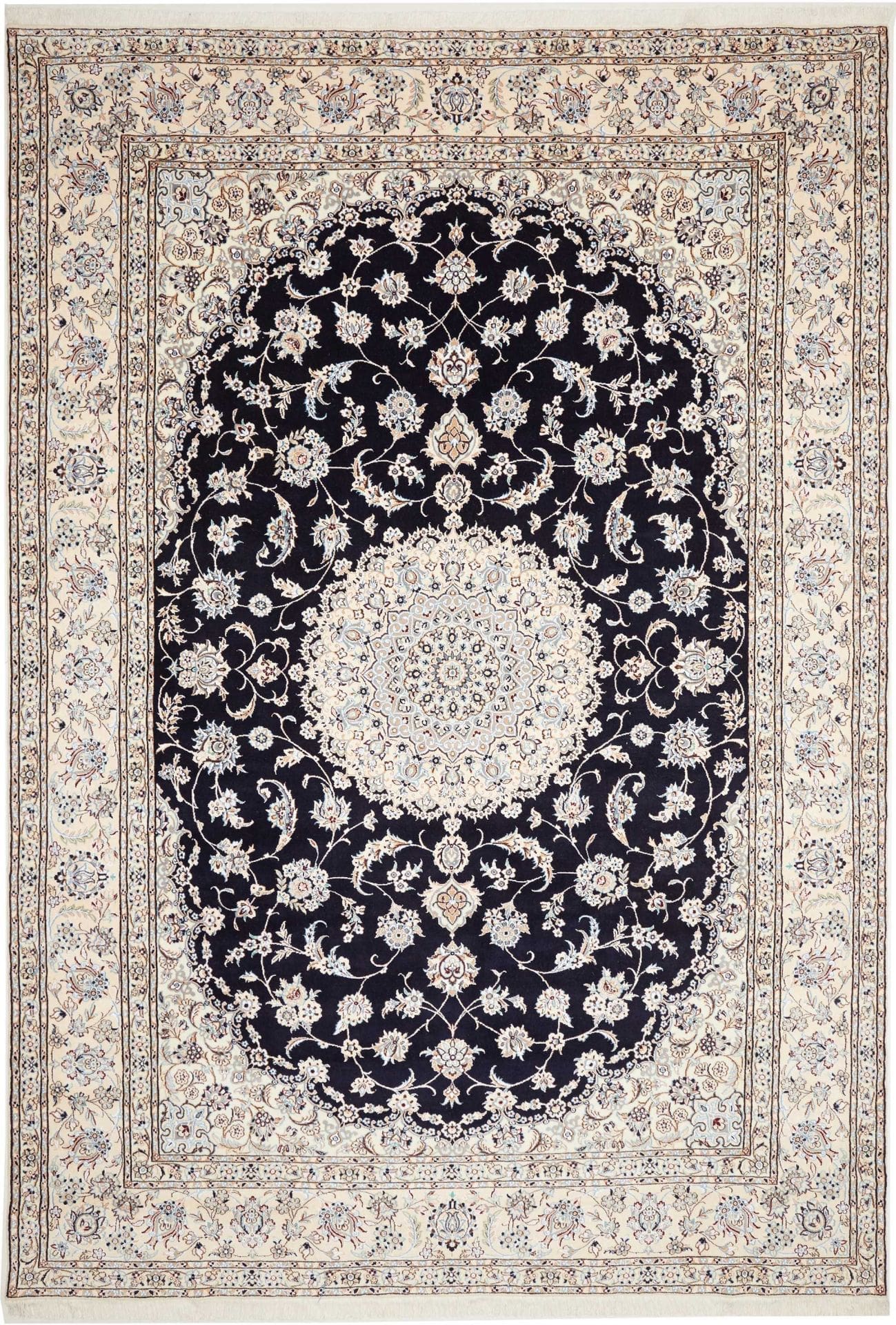 Nain Teppich 251 x 359cm, florales Muster, Perserteppich, handgeknüpft