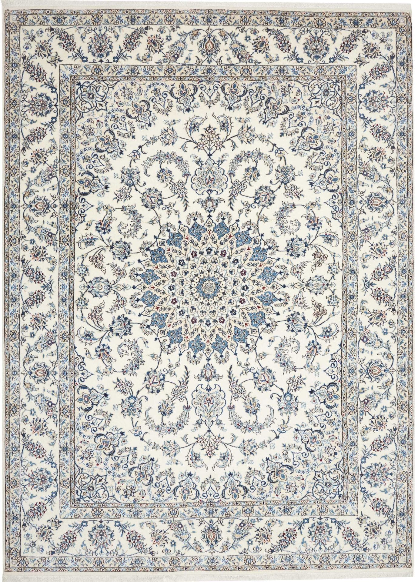 Nain Teppich 252 x 343cm, florale Muster, handgeknüpft, Perserteppich