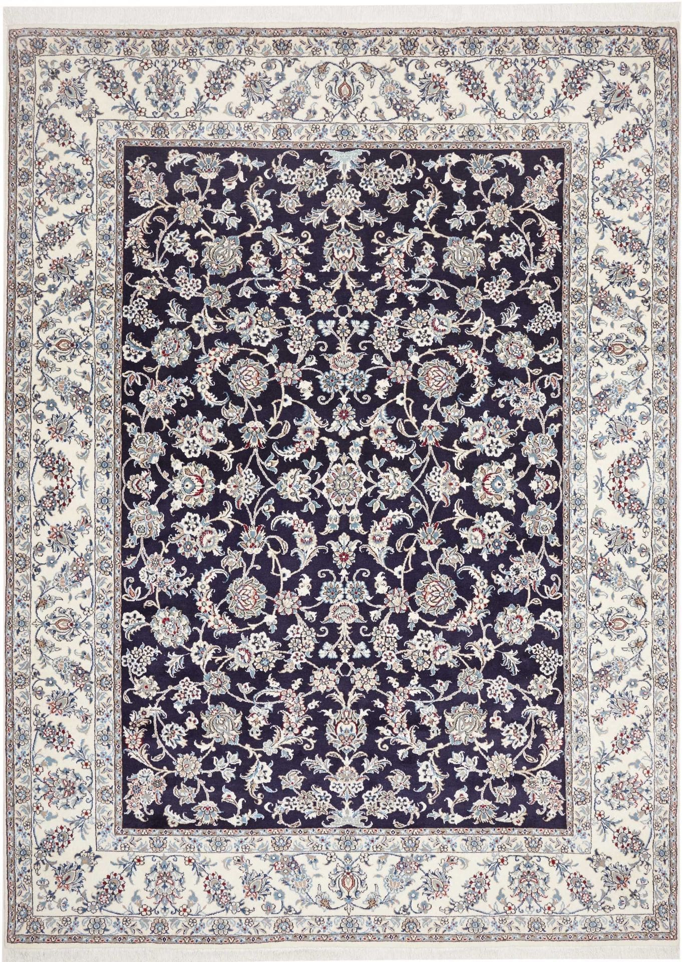 Nain Teppich 252 x 344 cm, florales Design, handgeknüpft, Perserteppich