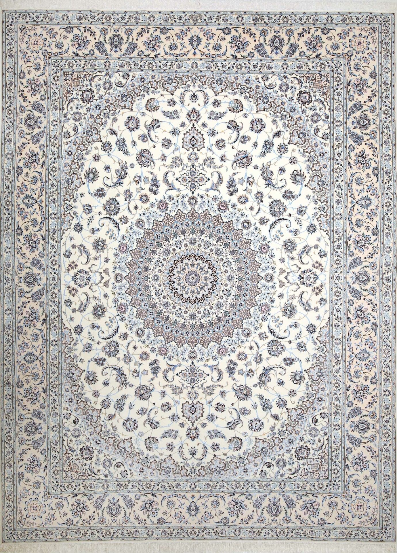 Nain Teppich 305x408cm, florales Muster, Schurwolle, handgeknüpft