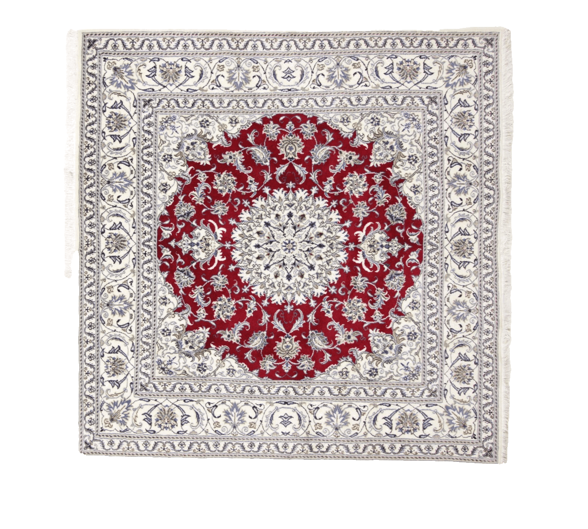 Orientteppich 202x201 cm, Super Nain, 300000 Knoten, handgeknüpft