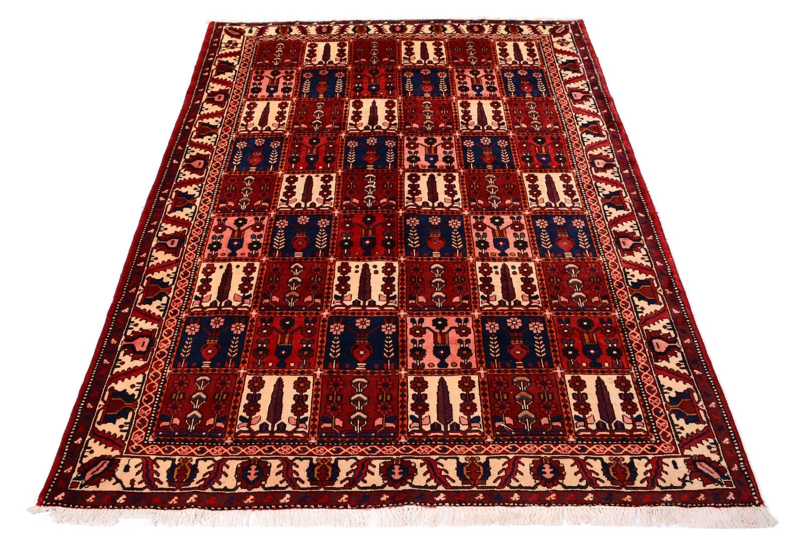 Orientteppich Feldermotiv 296x220cm, 250.000 Knoten, handgeknüpft