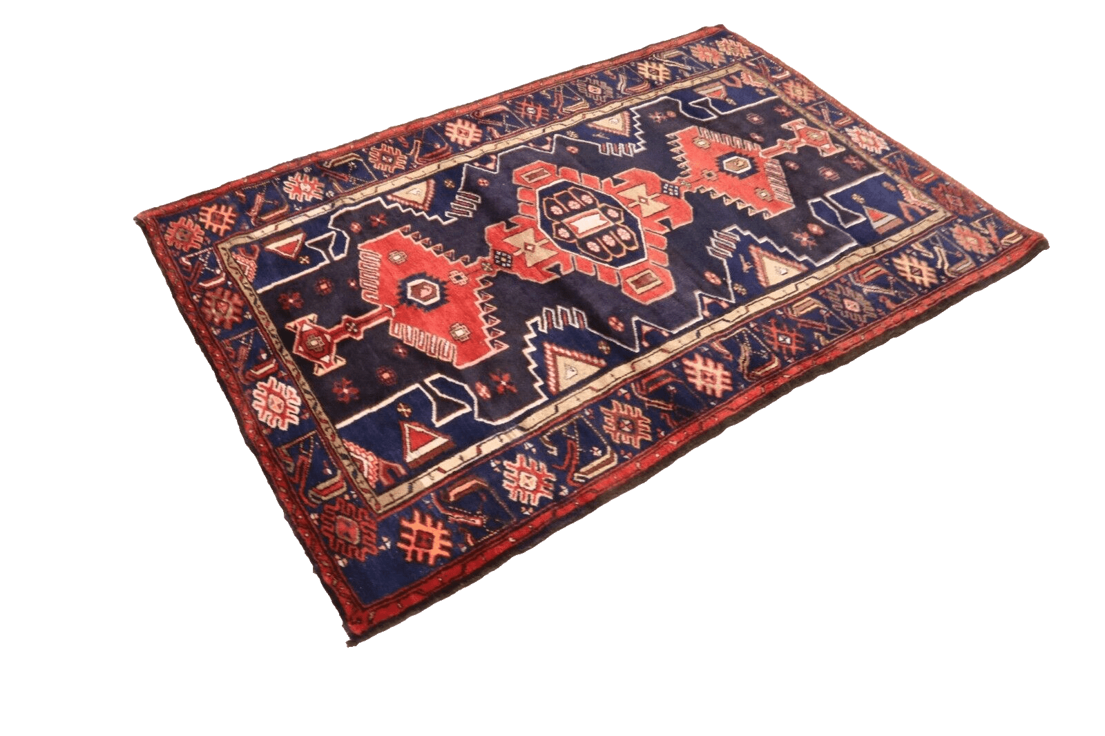 Orientteppich Hamadan 212 x 141 cm, 200.000 Knoten, handgeknüpft