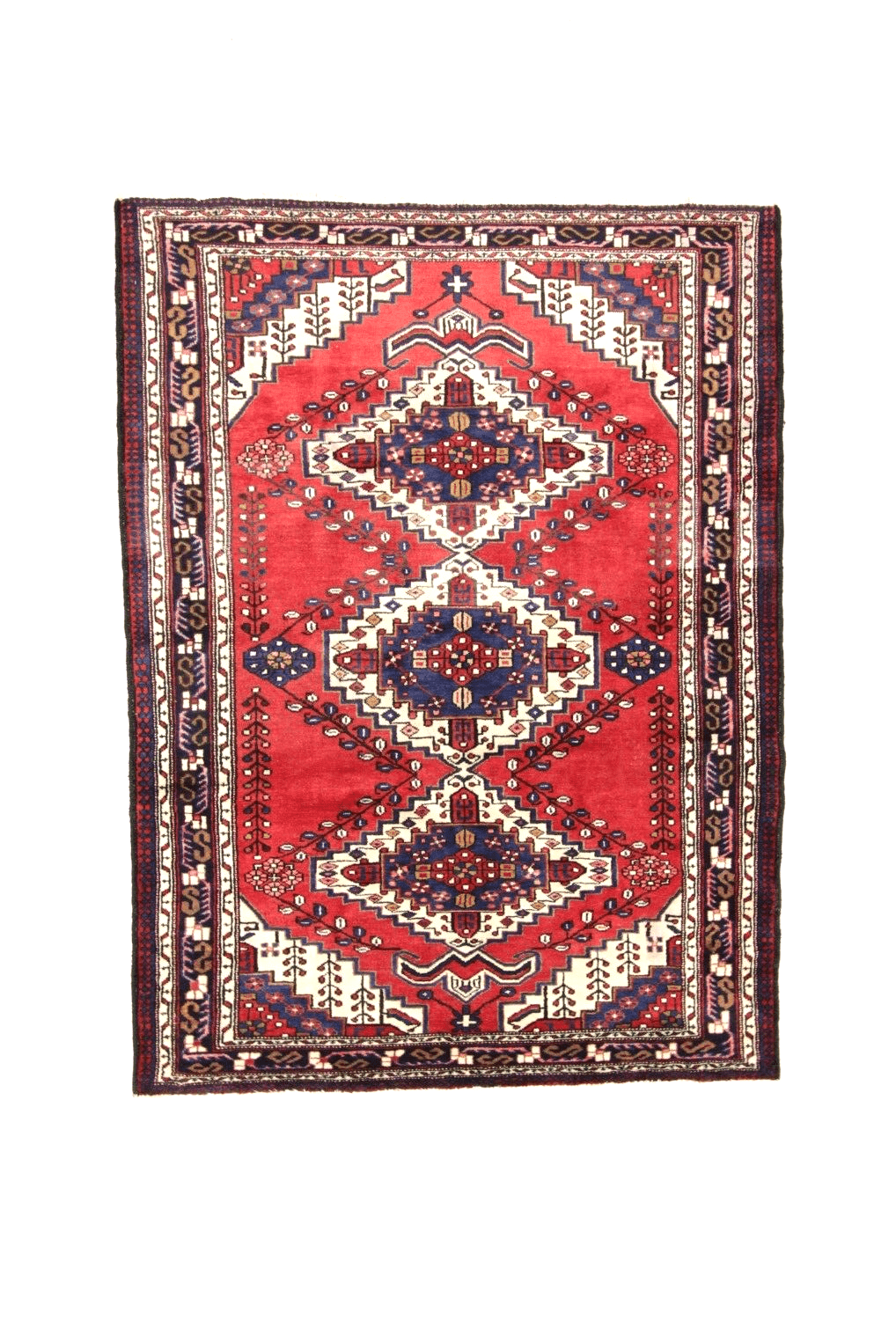 Orientteppich Hamadan 219 x 161 cm, 200.000 Knoten, handgeknüpft