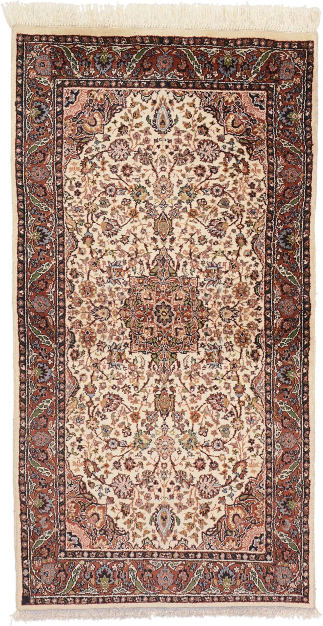 Orientteppich Sarouk 195x91 cm, handgeknüpft, traditionell, rot