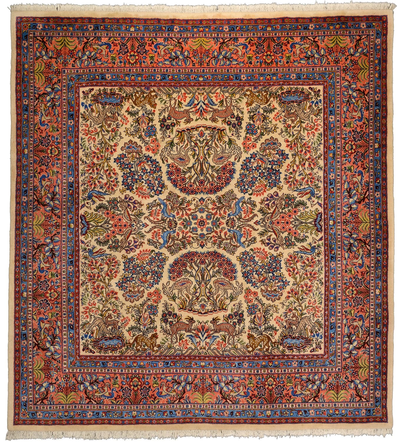 Orientteppich Sarouk 236x217 cm, handgeknüpft, traditionelles Muster