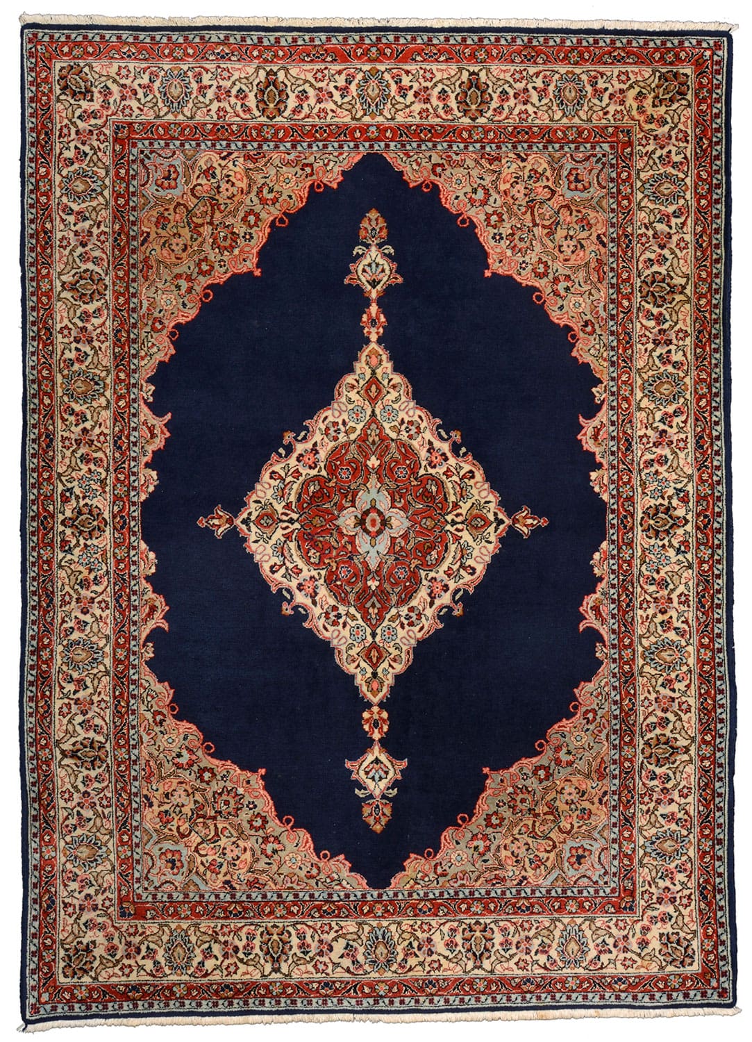 Orientteppich Sarouk 245x176 cm | Handgeknüpft | Vintage Stil